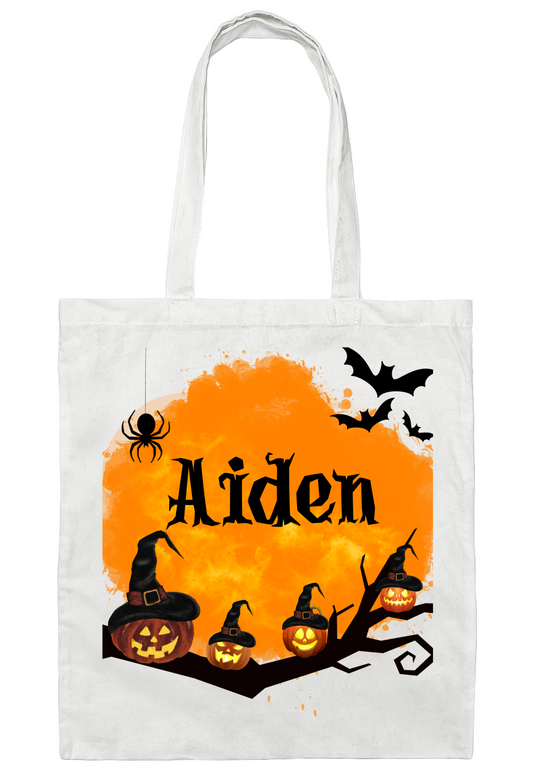 Personalized Trick or Treat Canvas Bag | Custom Halloween Tote for Kids