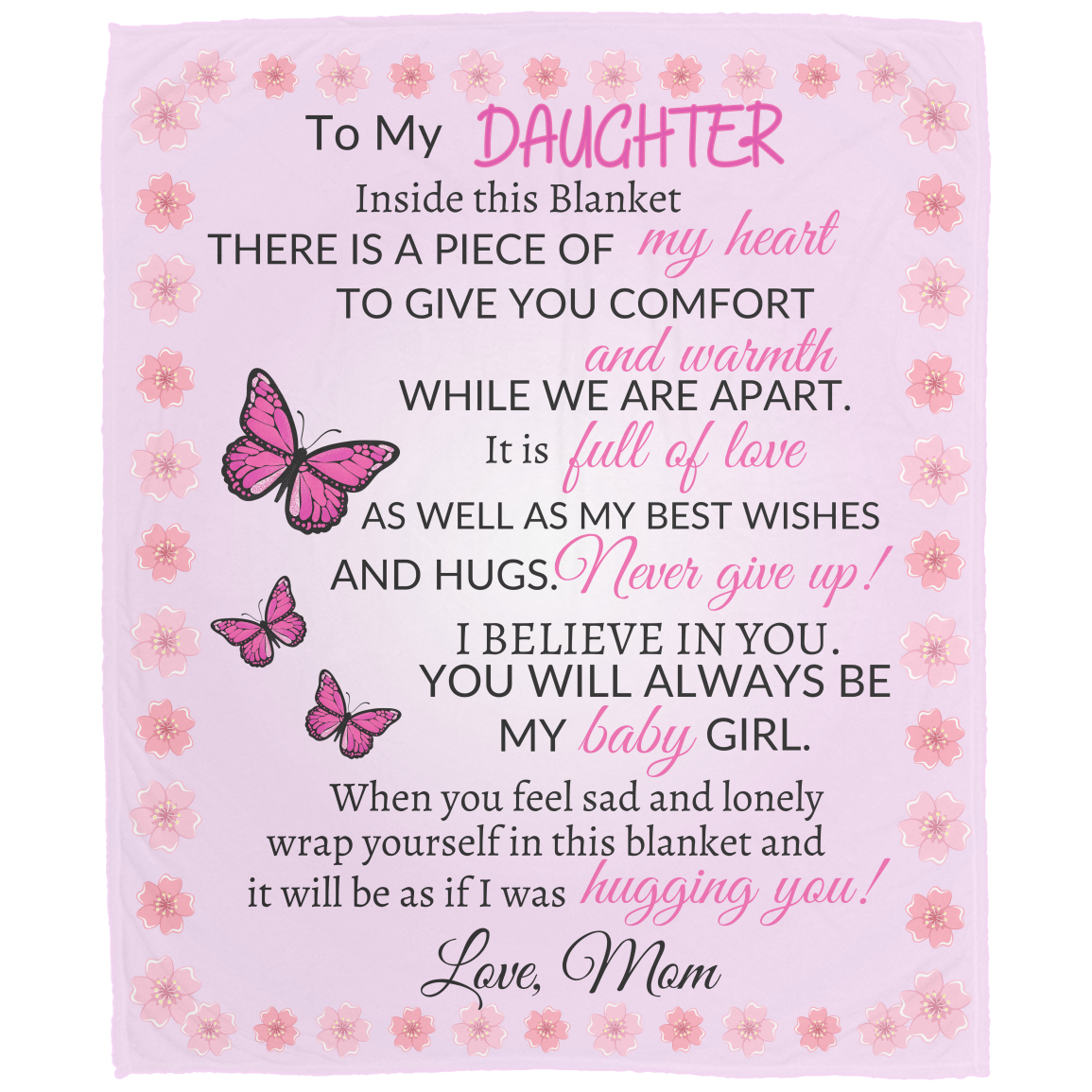 To My Daughter Blanket from Mom