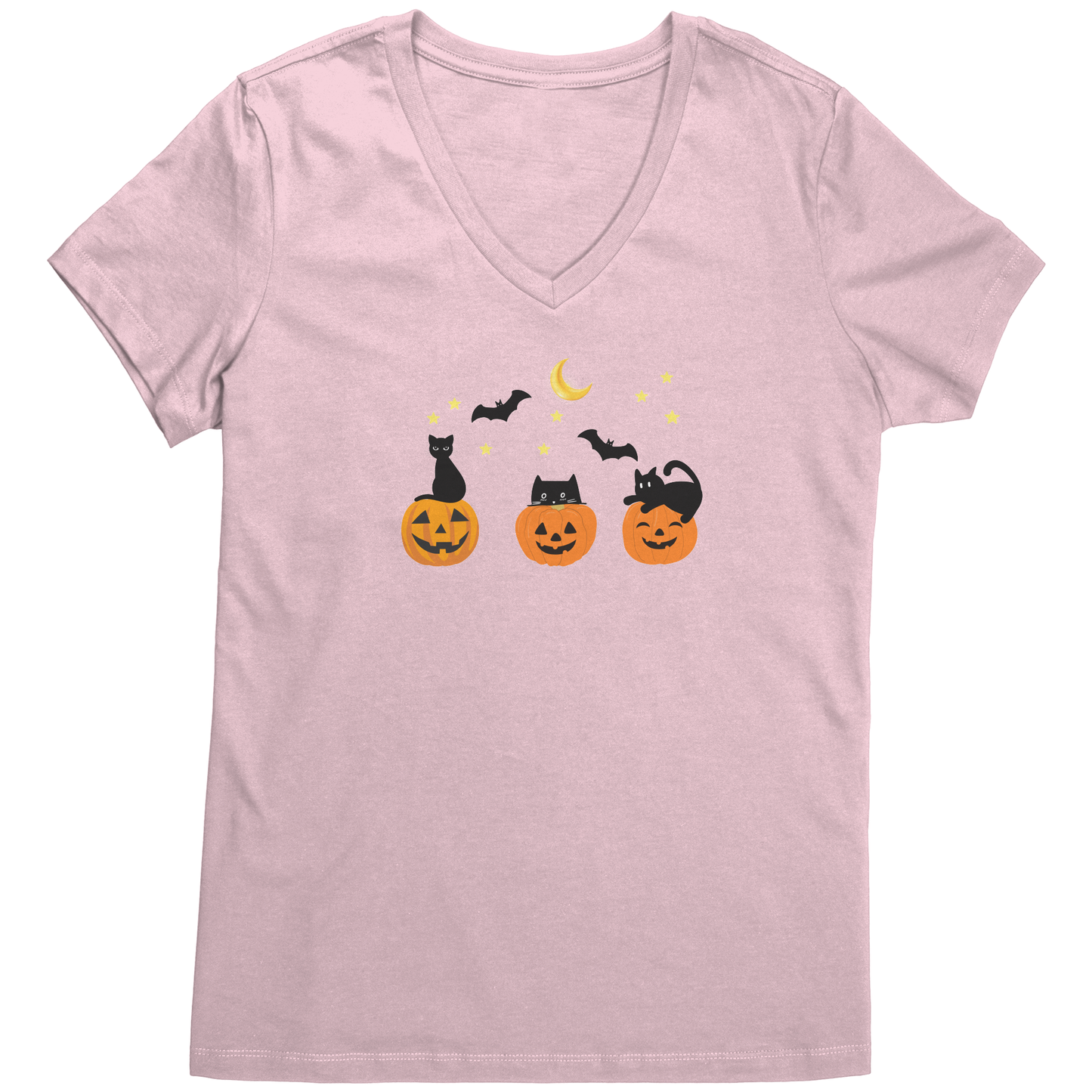 Get trendy with Cute Halloween T-Shirt with 3 Jack-O-Lanterns and Black Cats - Perfect for Spooky Season! -  available at Good Gift Company. Grab yours for $19.99 today!