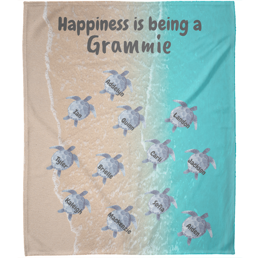 Get trendy with Customized Blanket for Grandma - "Happiness is being a ..." -  available at Good Gift Company. Grab yours for $38 today!