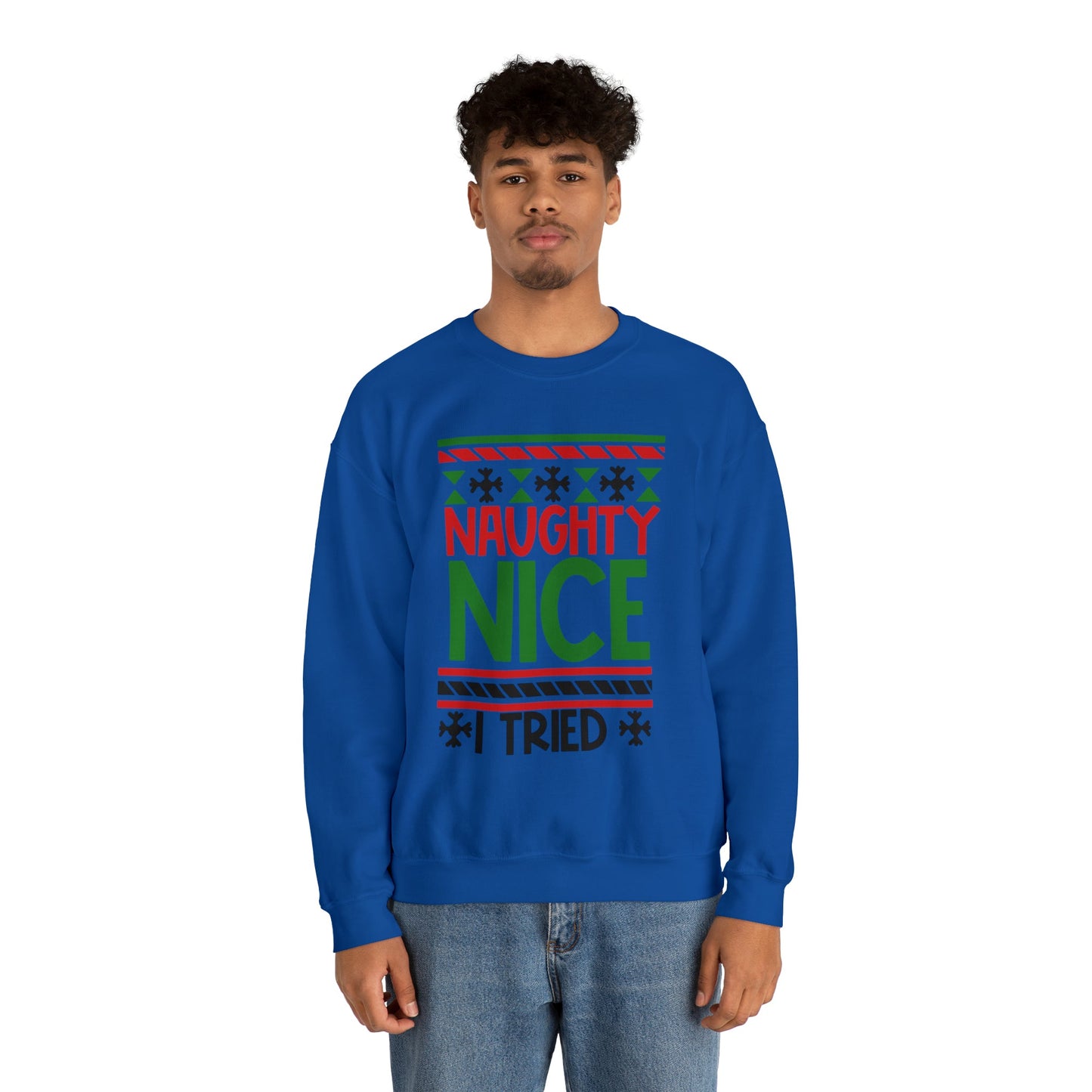 Get trendy with Naughty or Nice I tied ugly Christmas sweater - Sweatshirt available at Good Gift Company. Grab yours for $29.99 today!