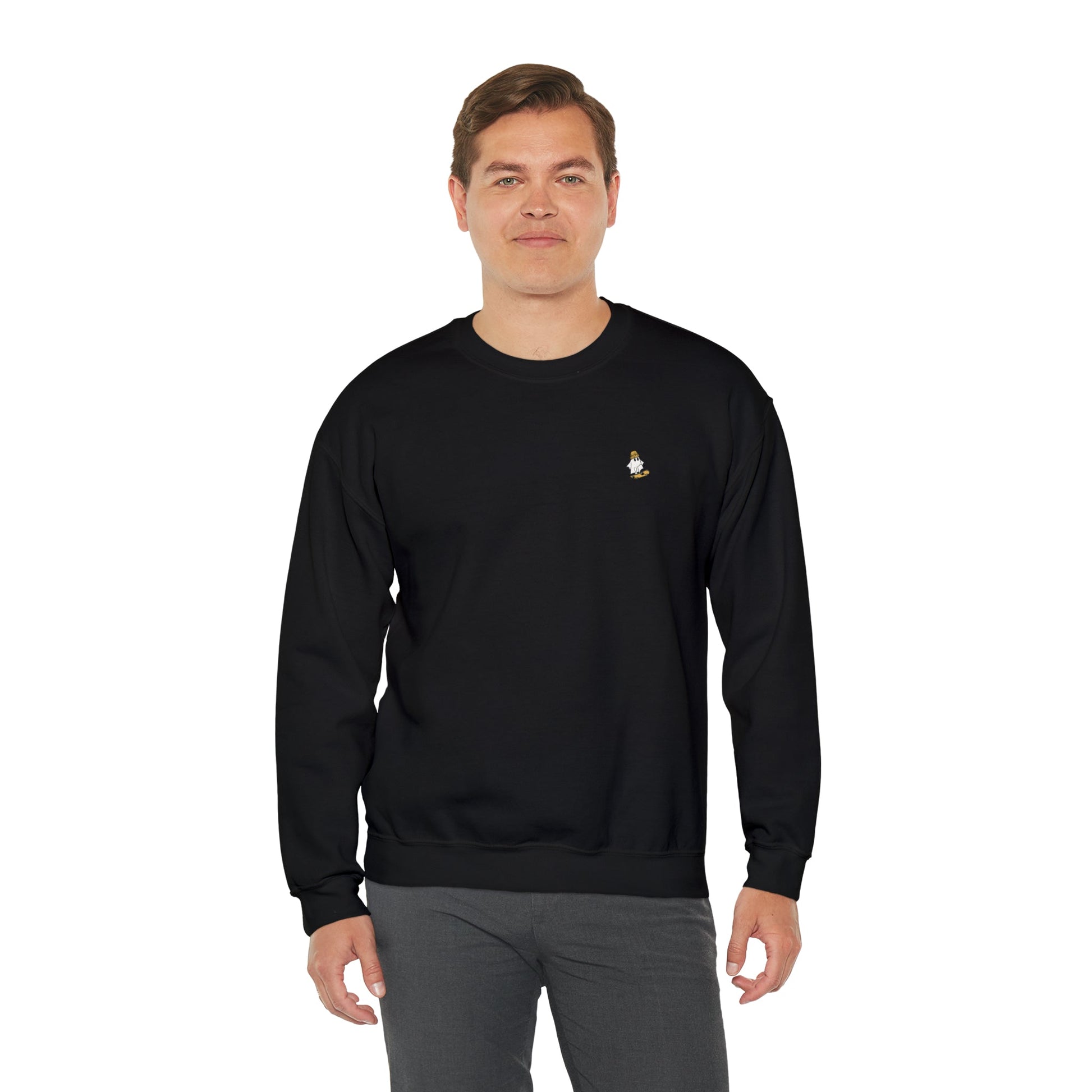 Get trendy with ghost on skateboard  Crewneck Sweatshirt - Sweatshirt available at Good Gift Company. Grab yours for $38 today!
