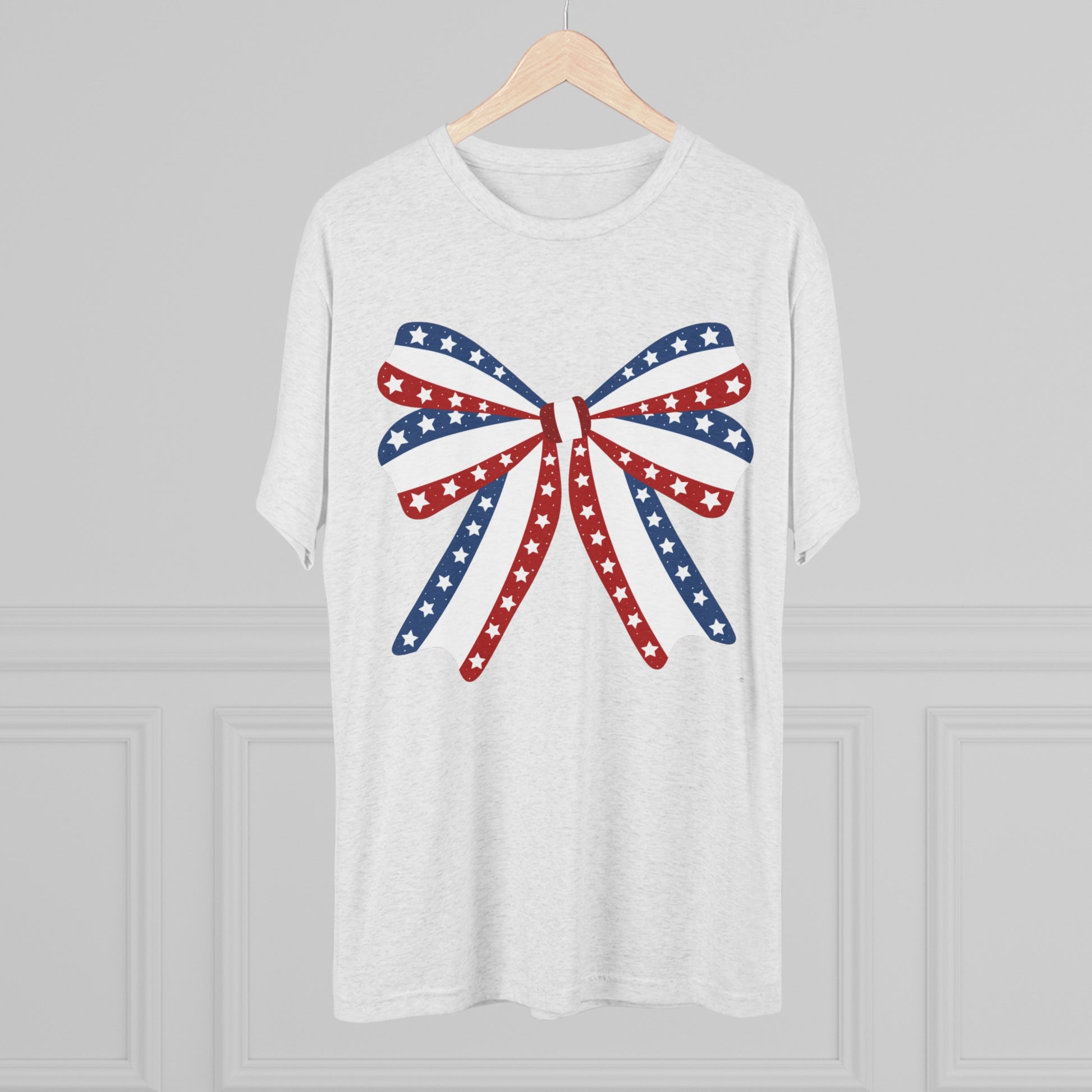 Get trendy with Patriotic Bow Tri-Blend Crew Tee - T-Shirt available at Good Gift Company. Grab yours for $18.96 today!