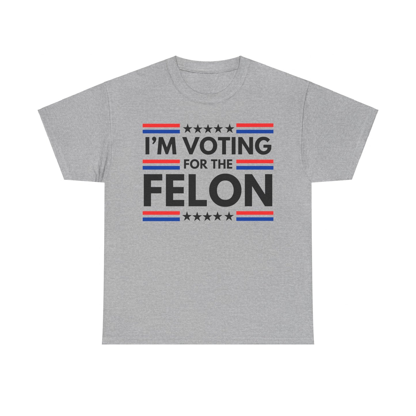 Get trendy with "I'm Voting for the felon" front side only Unisex Heavy Cotton Tee - T-Shirt available at Good Gift Company. Grab yours for $13.65 today!