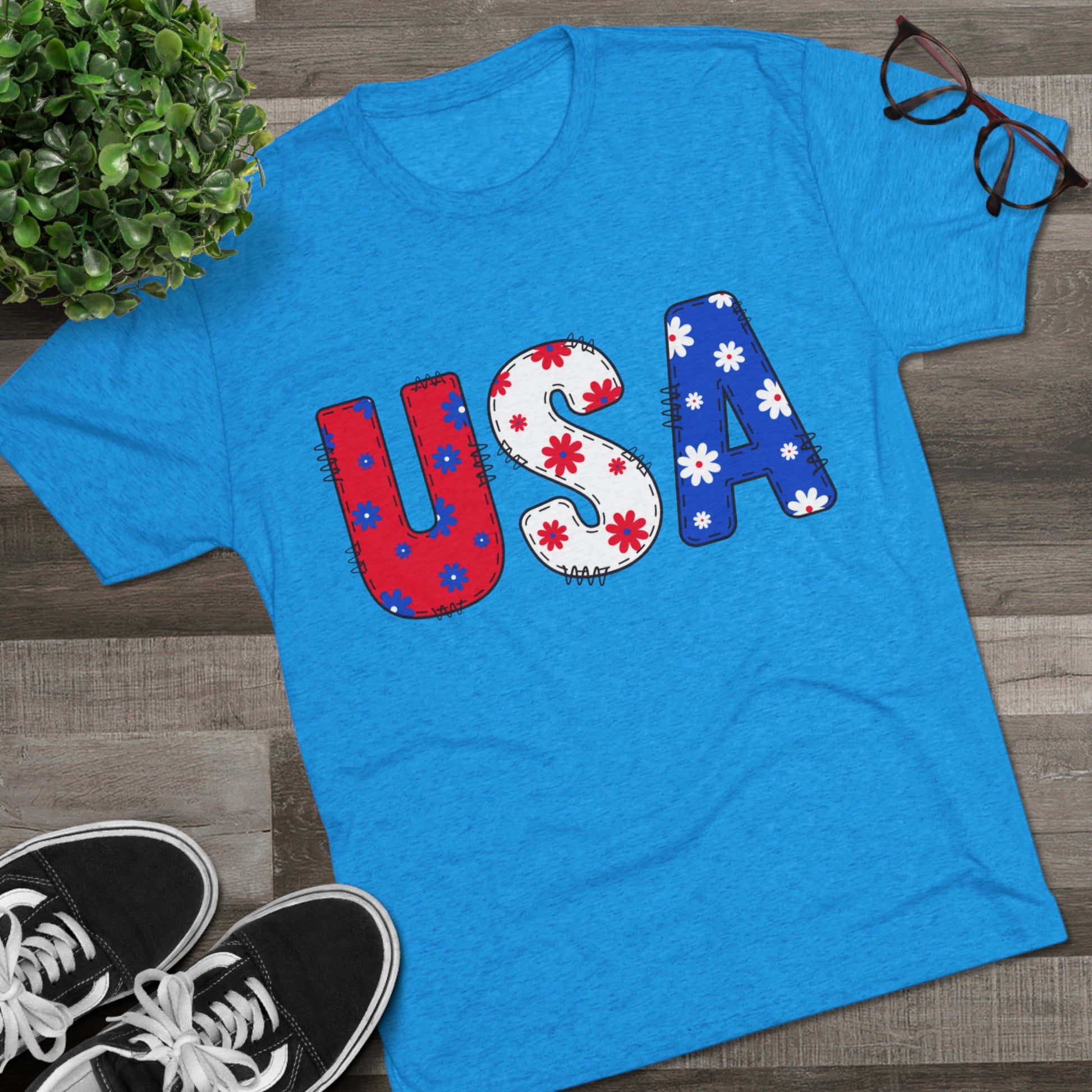 Get trendy with USA Unisex Tri-Blend Crew Tee - T-Shirt available at Good Gift Company. Grab yours for $21.88 today!
