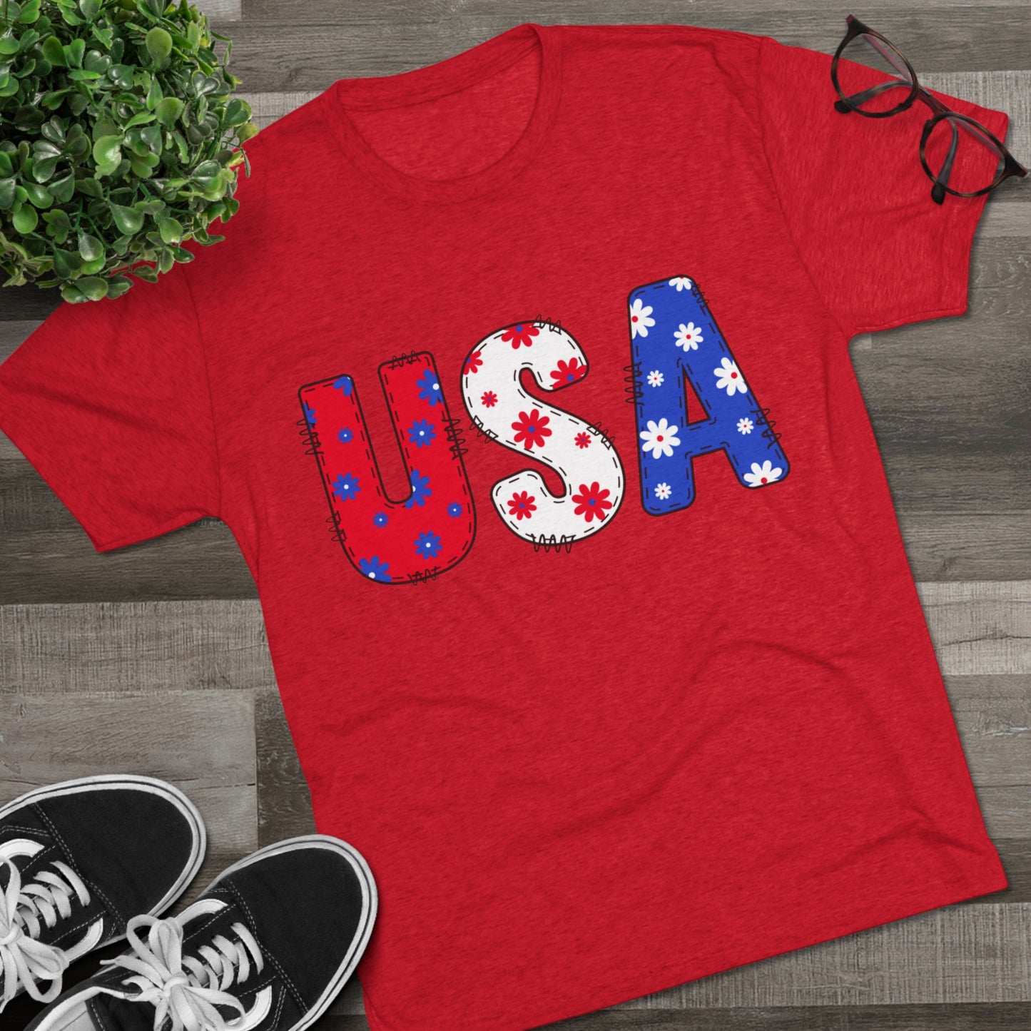 Get trendy with USA Unisex Tri-Blend Crew Tee - T-Shirt available at Good Gift Company. Grab yours for $21.88 today!