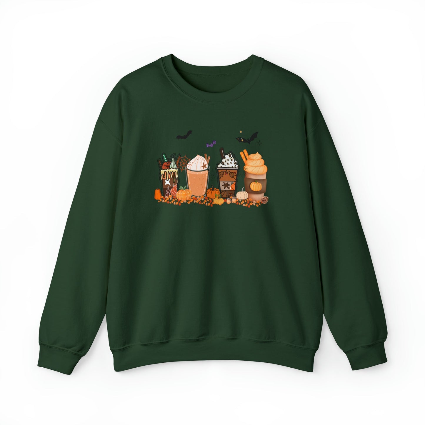 Get trendy with Festive and Spooky Coffee Heavy Blend™ Crewneck Sweatshirt - Sweatshirt available at Good Gift Company. Grab yours for $25.95 today!