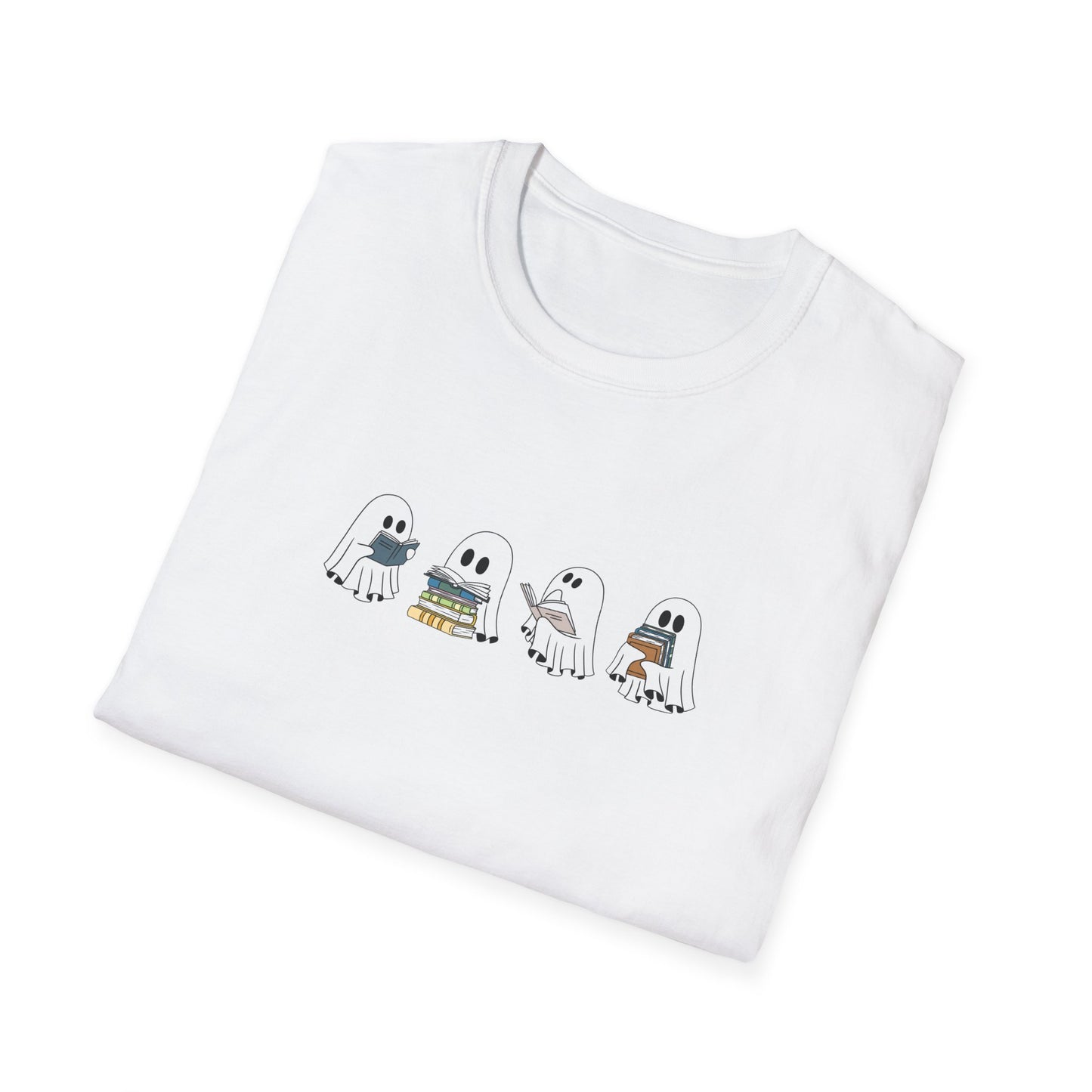 Cute Reading Ghosts Crewneck T shirt