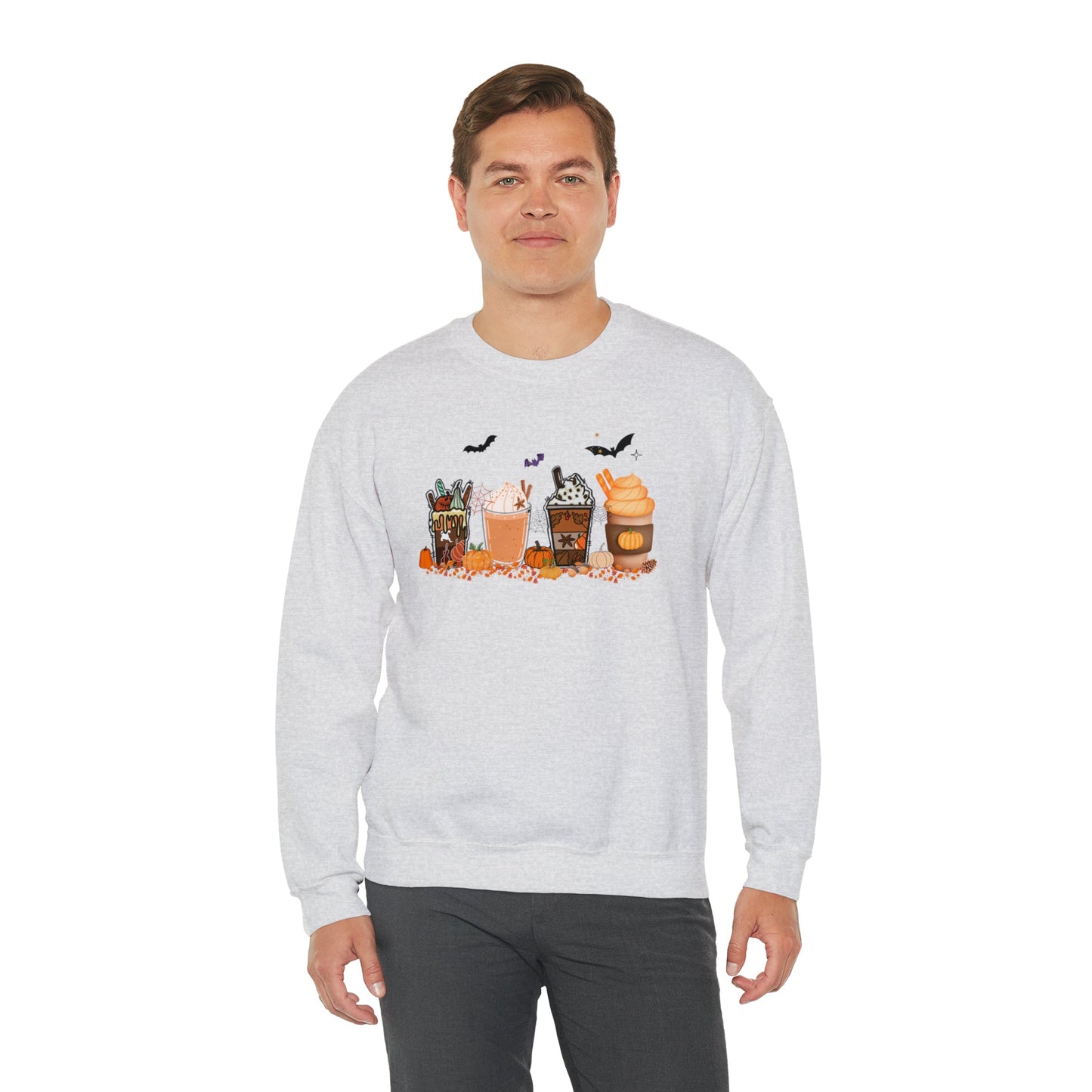 Get trendy with Festive and Spooky Coffee Heavy Blend™ Crewneck Sweatshirt - Sweatshirt available at Good Gift Company. Grab yours for $25.95 today!