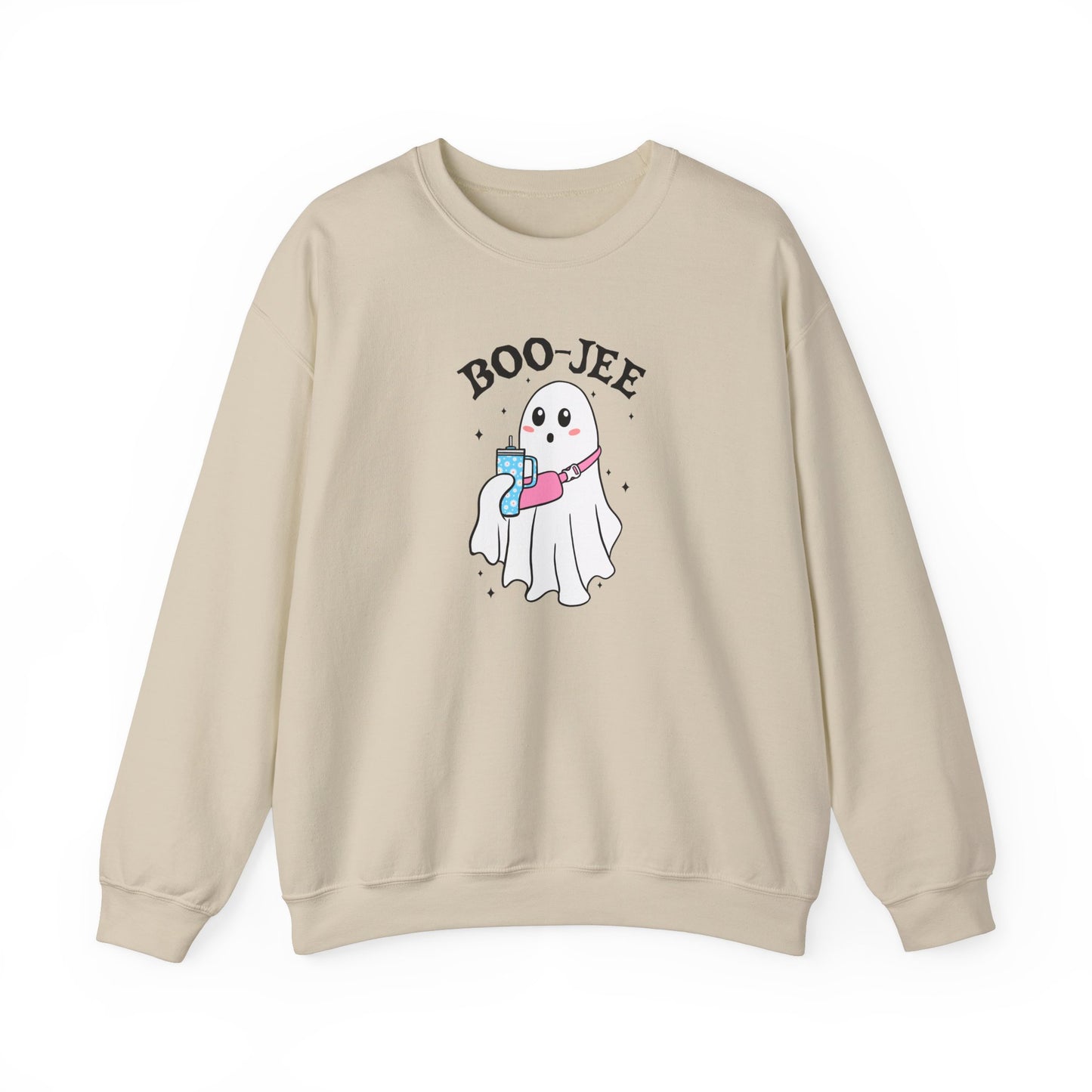 Trendy Fall Sweatshirt with Boo Jee Ghost – Perfect for the Stylishly Spooky!