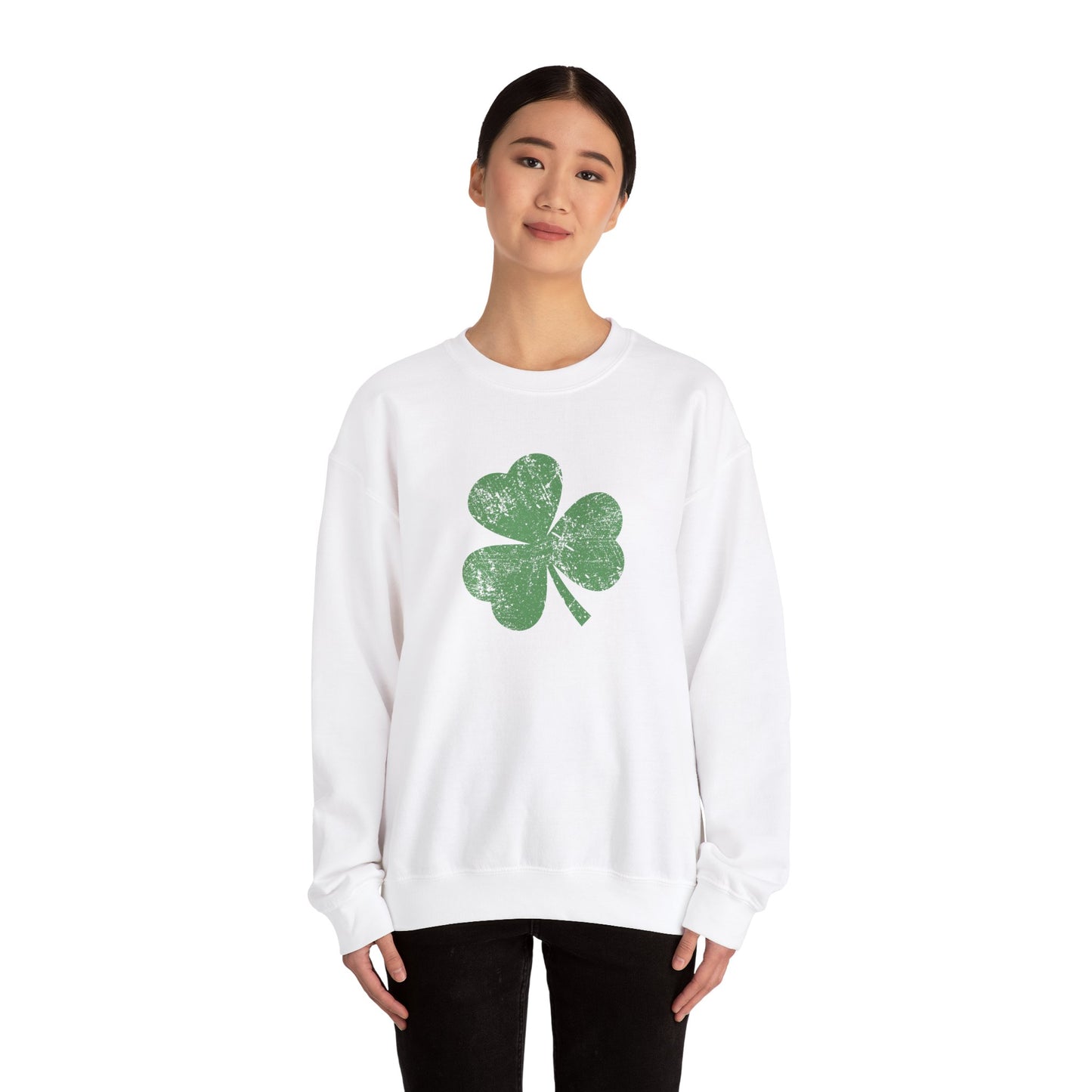 Distressed Shamrock Sweatshirt – Classic & Comfy