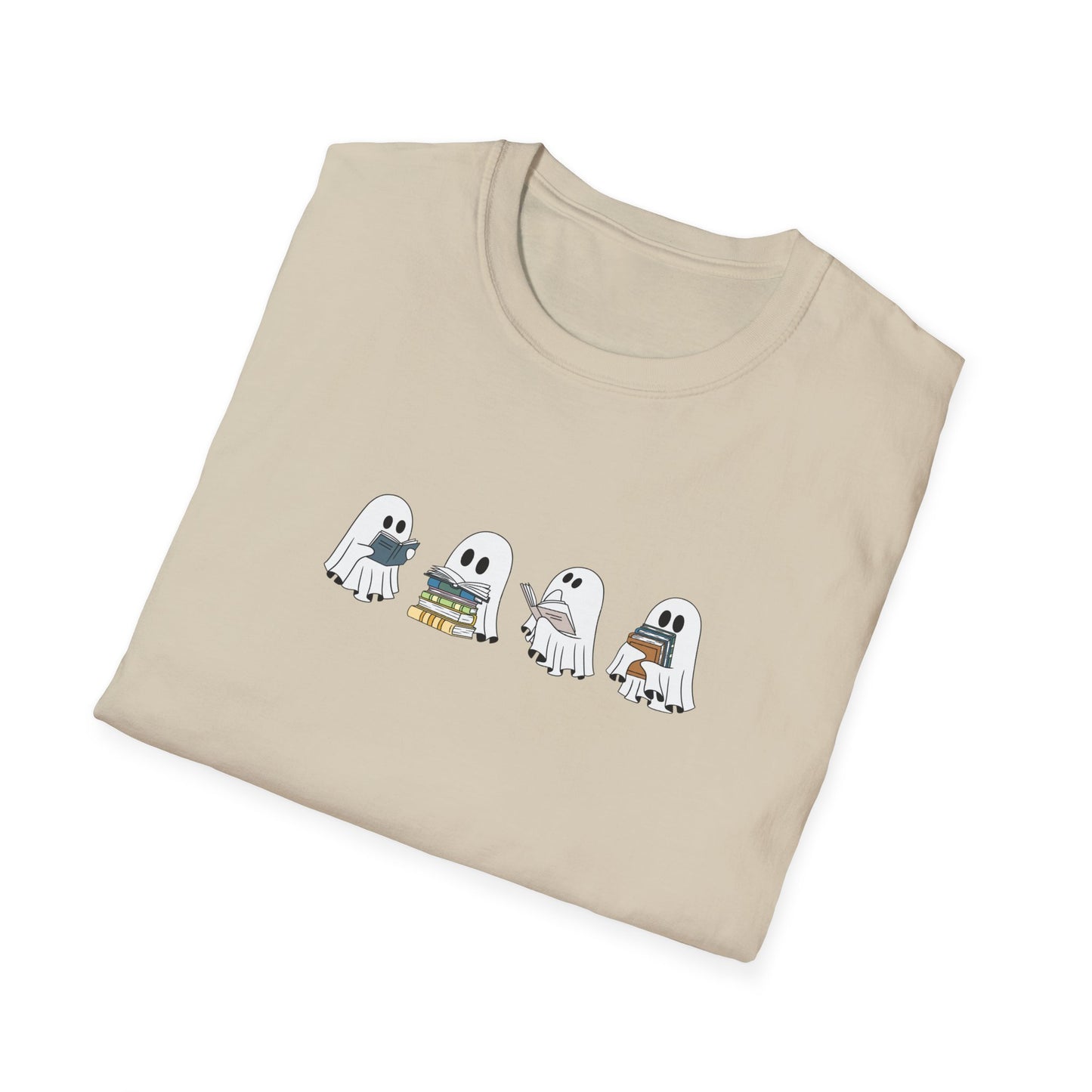 Cute Reading Ghosts Crewneck T shirt