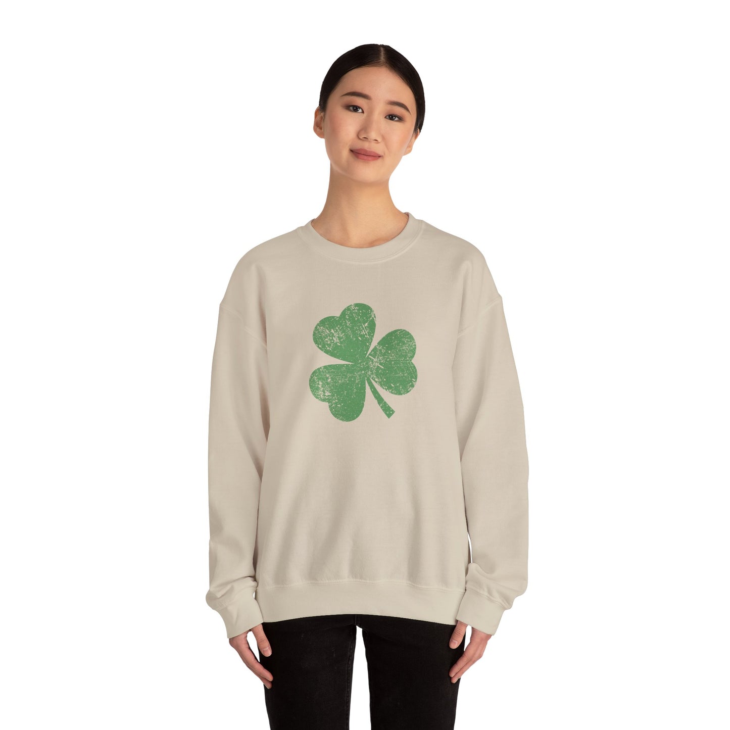 Distressed Shamrock Sweatshirt – Classic & Comfy