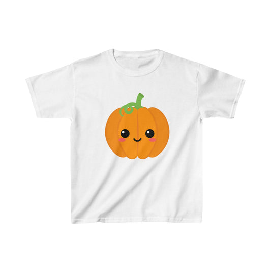 Kids' Smiling Pumpkin T-Shirt | Cute & Comfy Halloween Tee in Multiple Colors