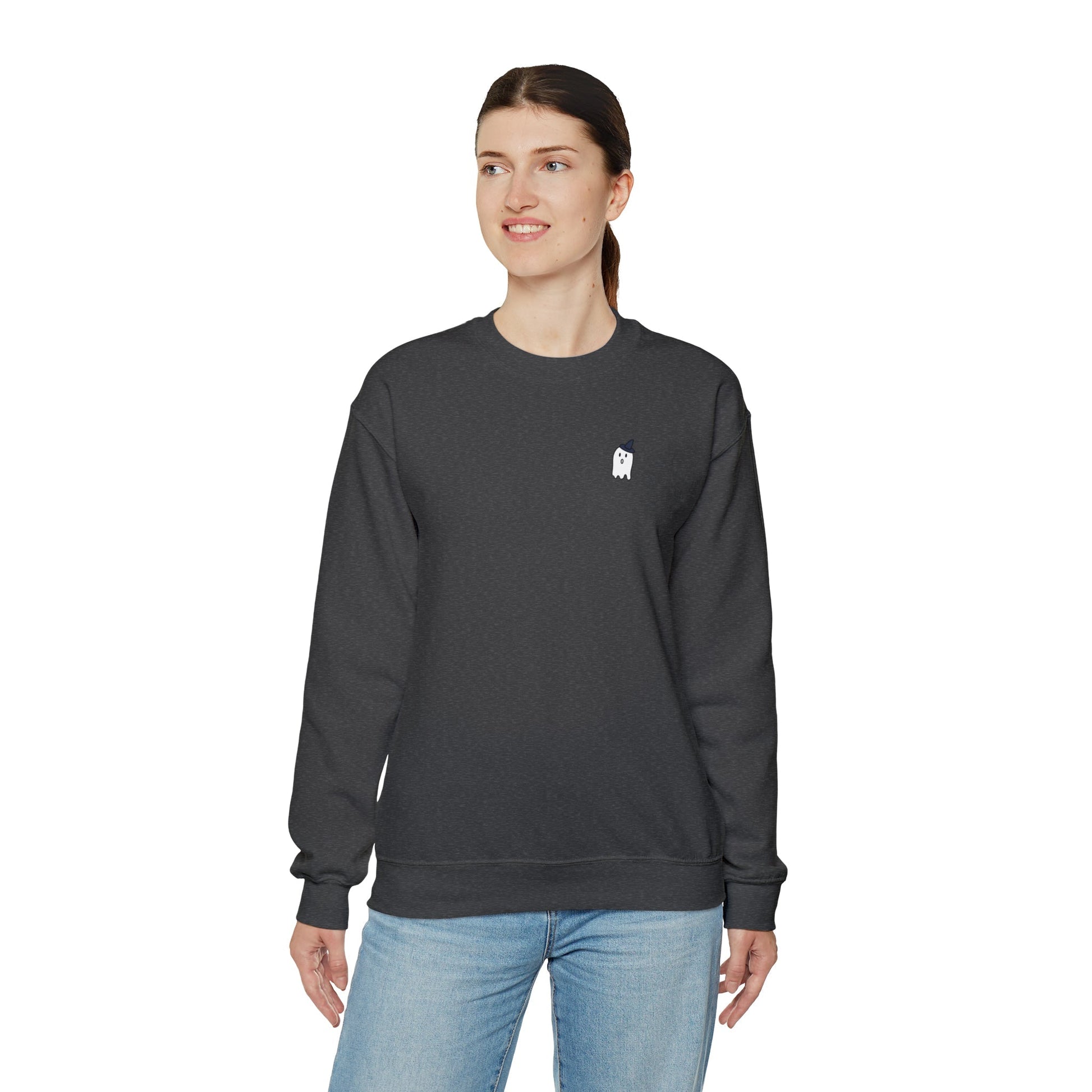 Get trendy with Ghost Witch Hat Crewneck Sweatshirt - Sweatshirt available at Good Gift Company. Grab yours for $38 today!