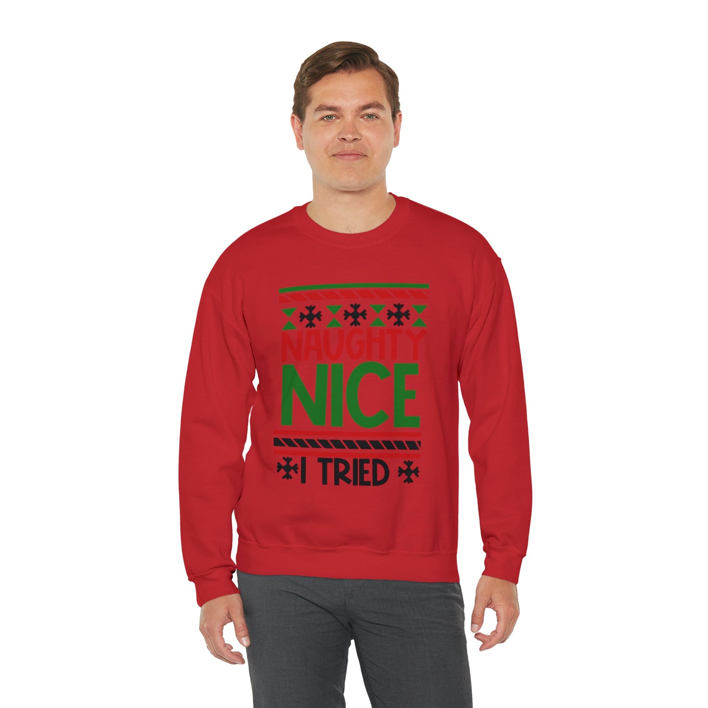 Get trendy with Naughty or Nice I tied ugly Christmas sweater - Sweatshirt available at Good Gift Company. Grab yours for $29.99 today!