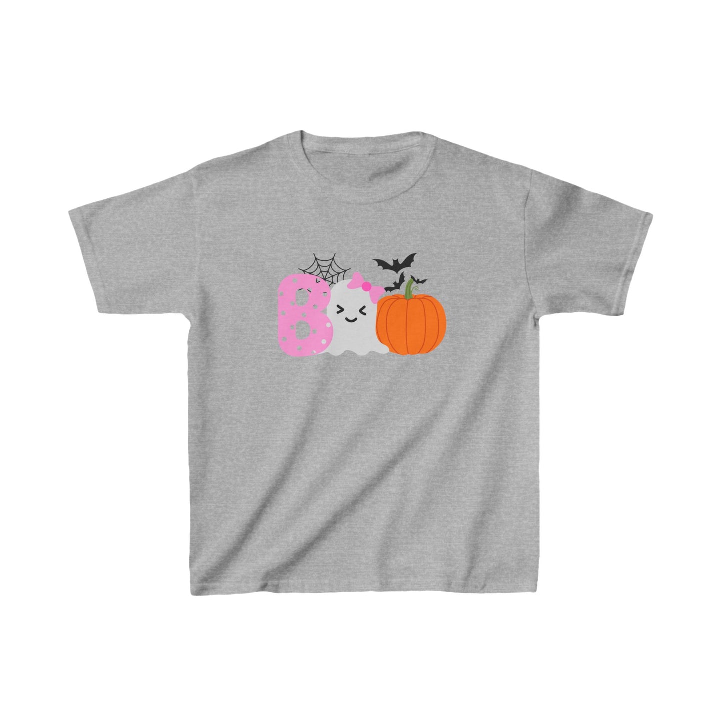 "Kids Halloween 'Boo' T-Shirt with Ghost and Pumpkin Design