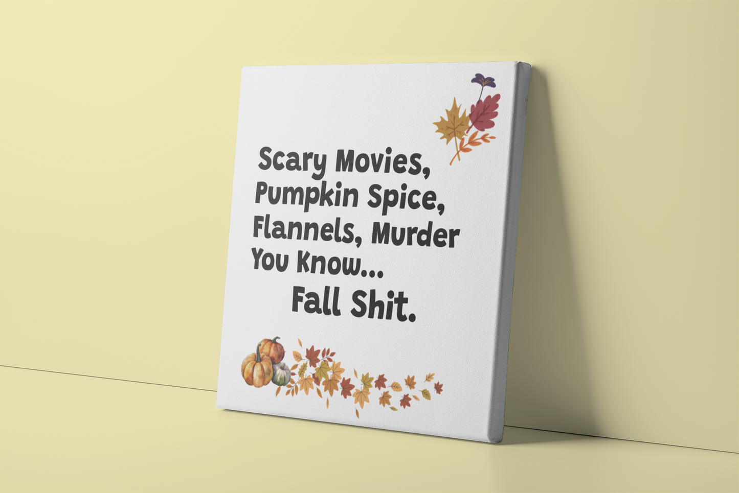 Get trendy with Fall Vibes Canvas Print – Celebrate the Season with Spooky Flair! -  available at Good Gift Company. Grab yours for $16.80 today!