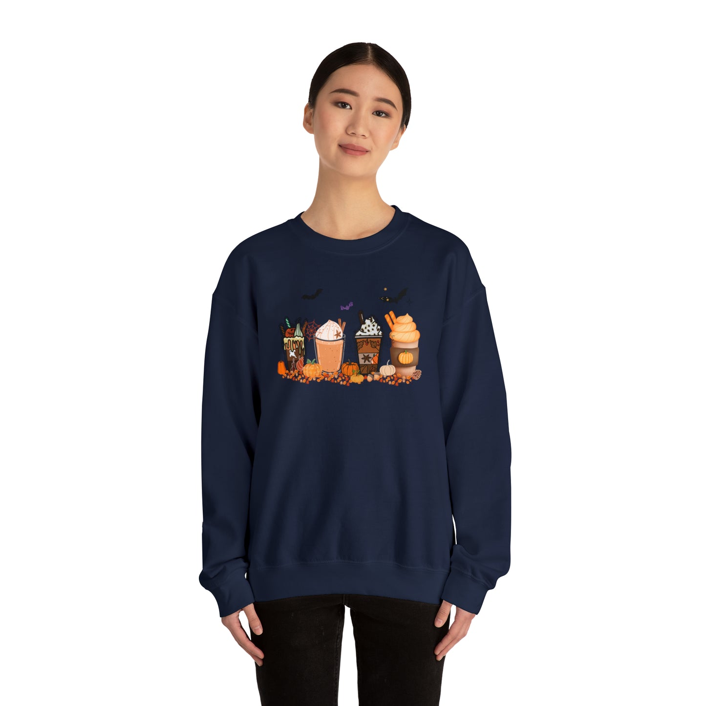 Get trendy with Festive and Spooky Coffee Heavy Blend™ Crewneck Sweatshirt - Sweatshirt available at Good Gift Company. Grab yours for $25.95 today!