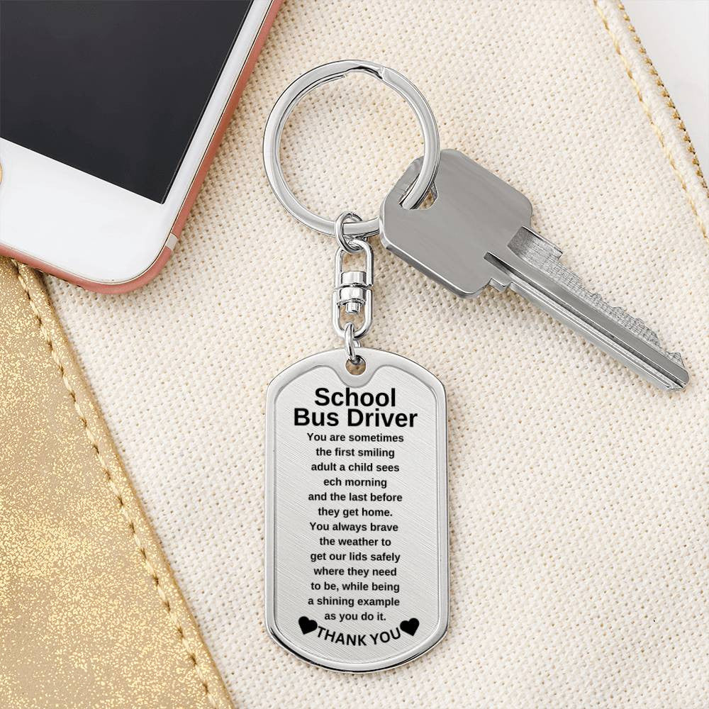 Get trendy with School Bus driver Dog Tag with Swivel Keychain -  available at Good Gift Company. Grab yours for $24.99 today!
