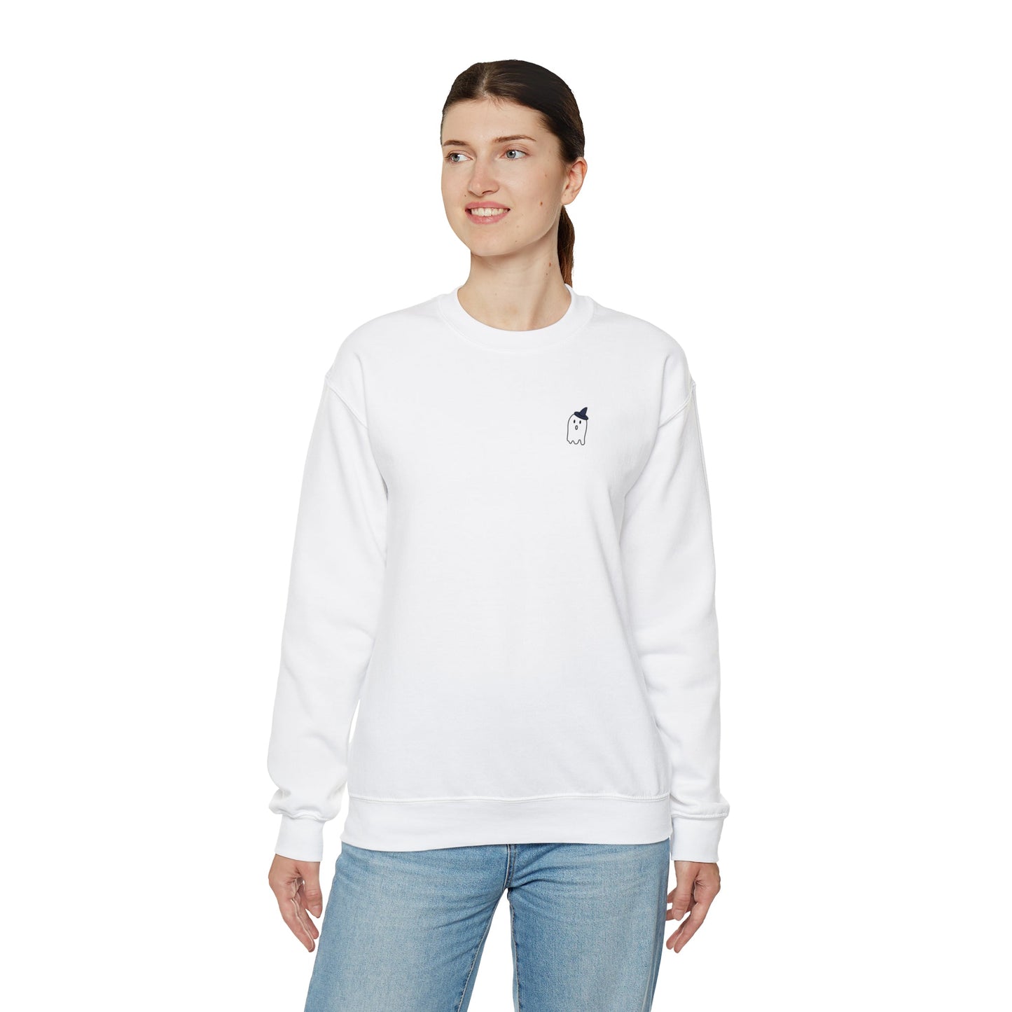 Get trendy with Ghost Witch Hat Crewneck Sweatshirt - Sweatshirt available at Good Gift Company. Grab yours for $38 today!