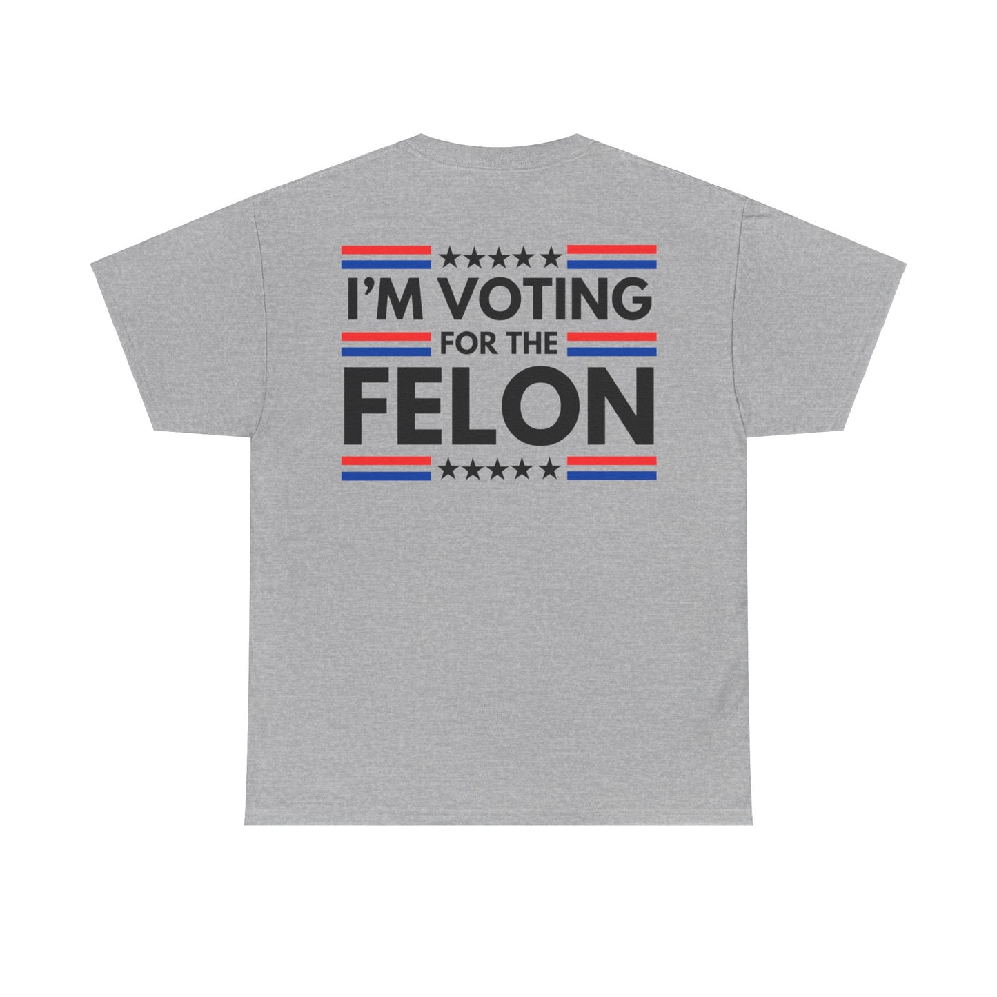 Get trendy with I'm Voting for the Felon Trump 47 (black Stars) Unisex Heavy Cotton Tee - T-Shirt available at Good Gift Company. Grab yours for $16.97 today!