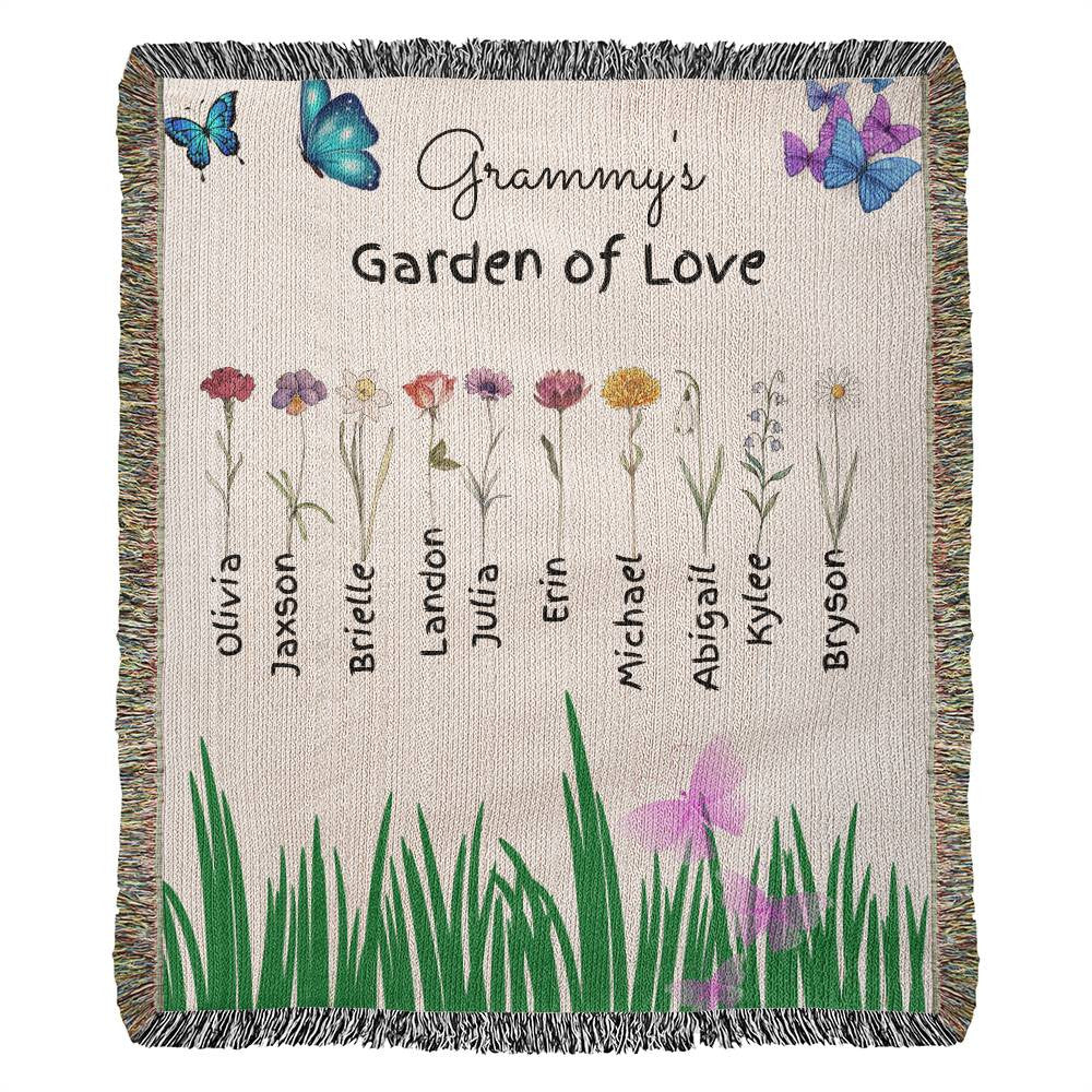 Get trendy with Grandma's Garden Heirloom Woven Blanket (Portrait) -  available at Good Gift Company. Grab yours for $62.99 today!