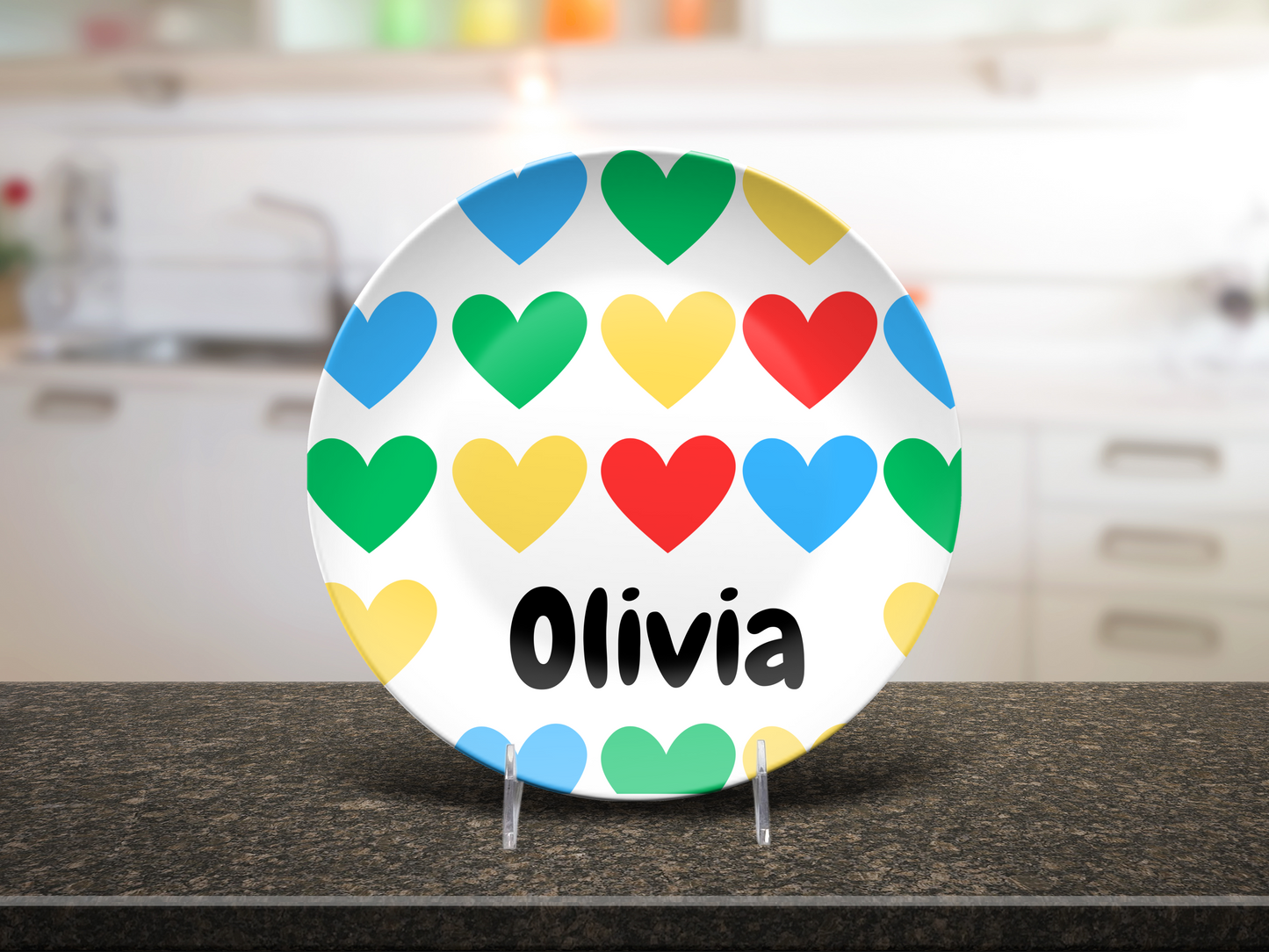 Personalized Name Plate with Vibrant Heart Design - A Perfect Valentine’s Day Gift for Grandkids! 2.0