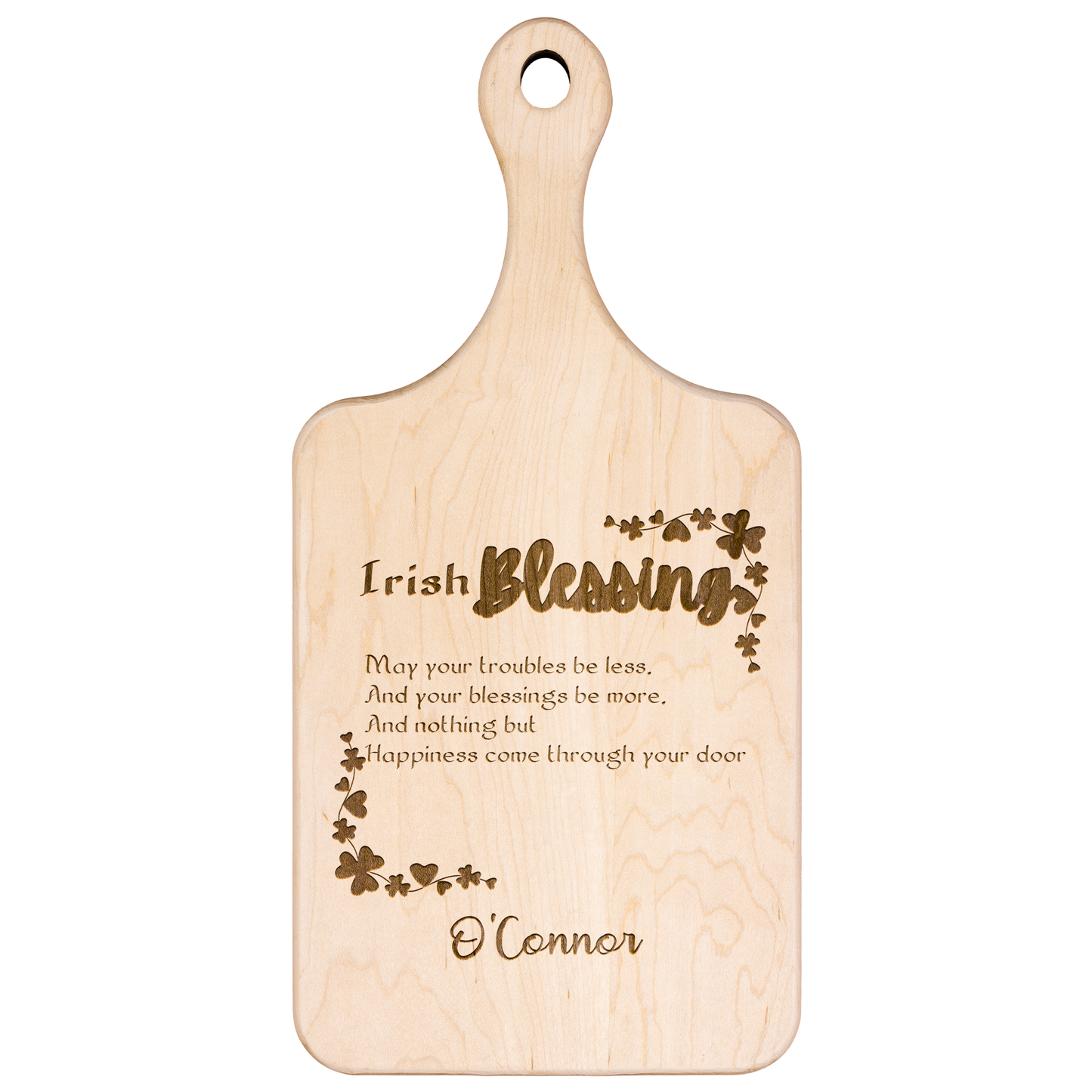 Premium Irish Blessing Personalized Cutting Board - Maple/Walnut