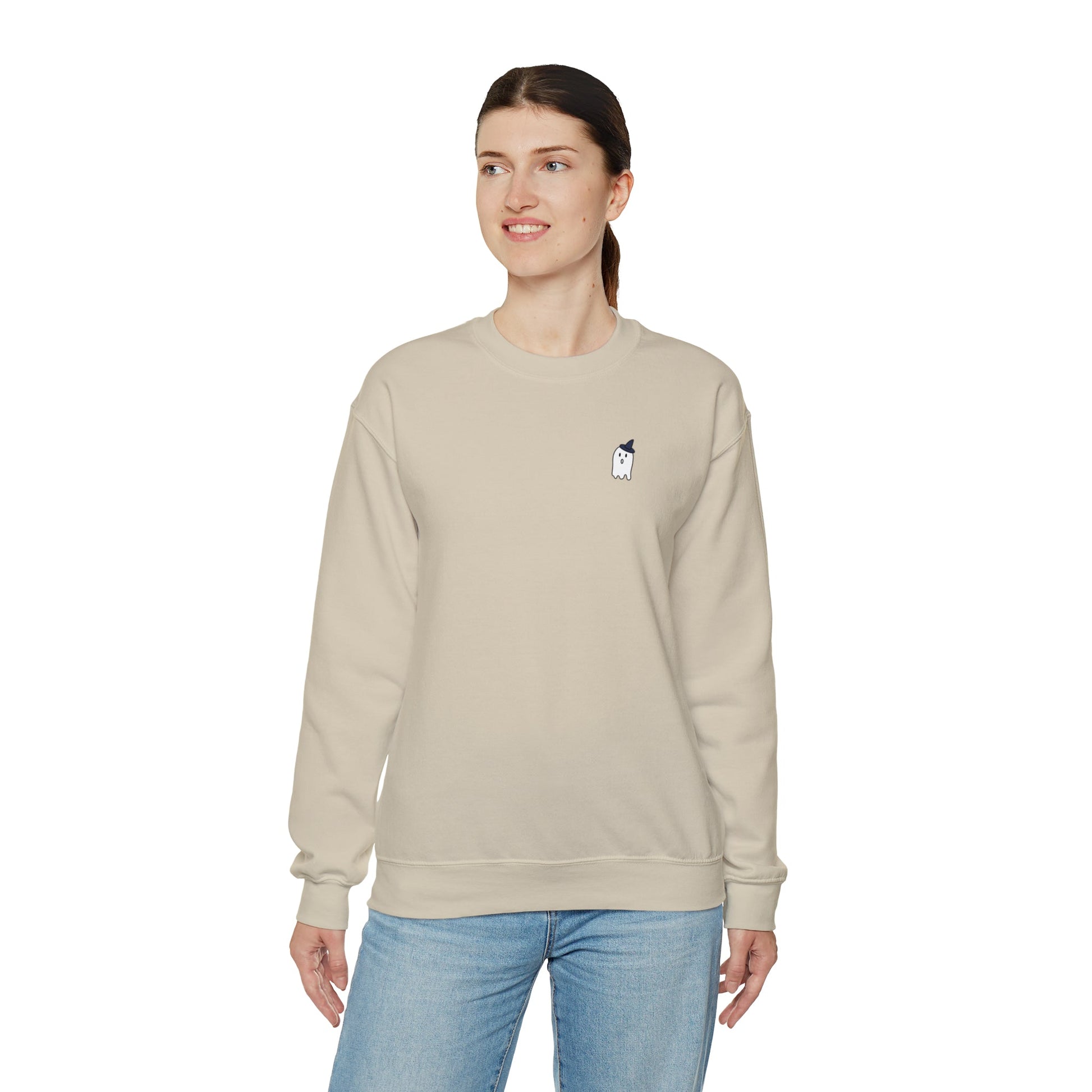 Get trendy with Ghost Witch Hat Crewneck Sweatshirt - Sweatshirt available at Good Gift Company. Grab yours for $38 today!