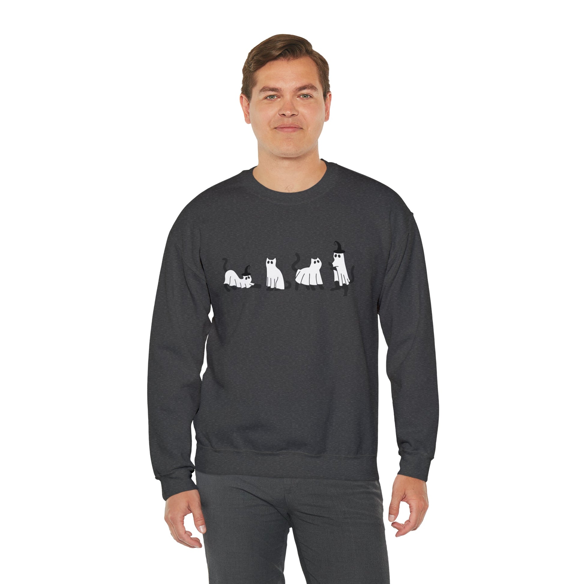 Get trendy with Cat Ghosts ™ Crewneck Sweatshir - Sweatshirt available at Good Gift Company. Grab yours for $32 today!