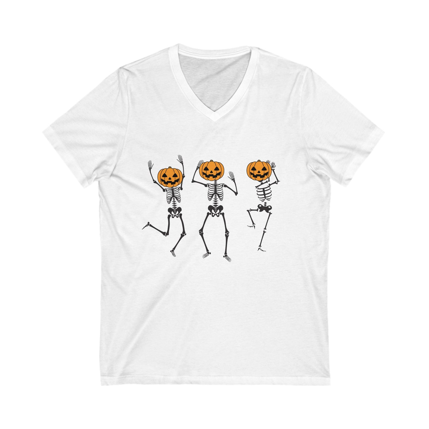 Dancing Skeletons Unisex Jersey Short Sleeve V-Neck Tee