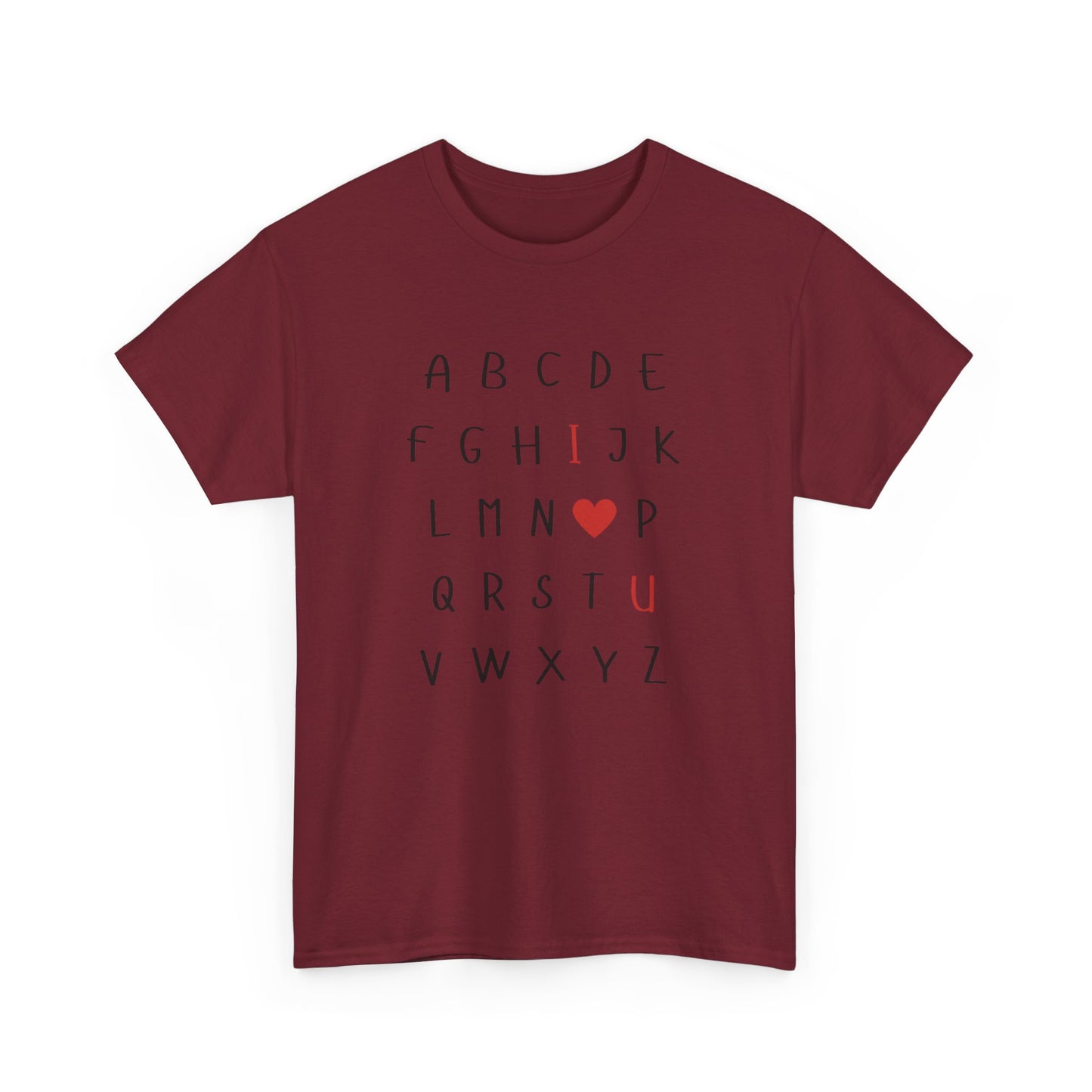 I ❤️ U" Unisex Heavy Cotton T-Shirt – Perfect for Everyday Comfort and Style