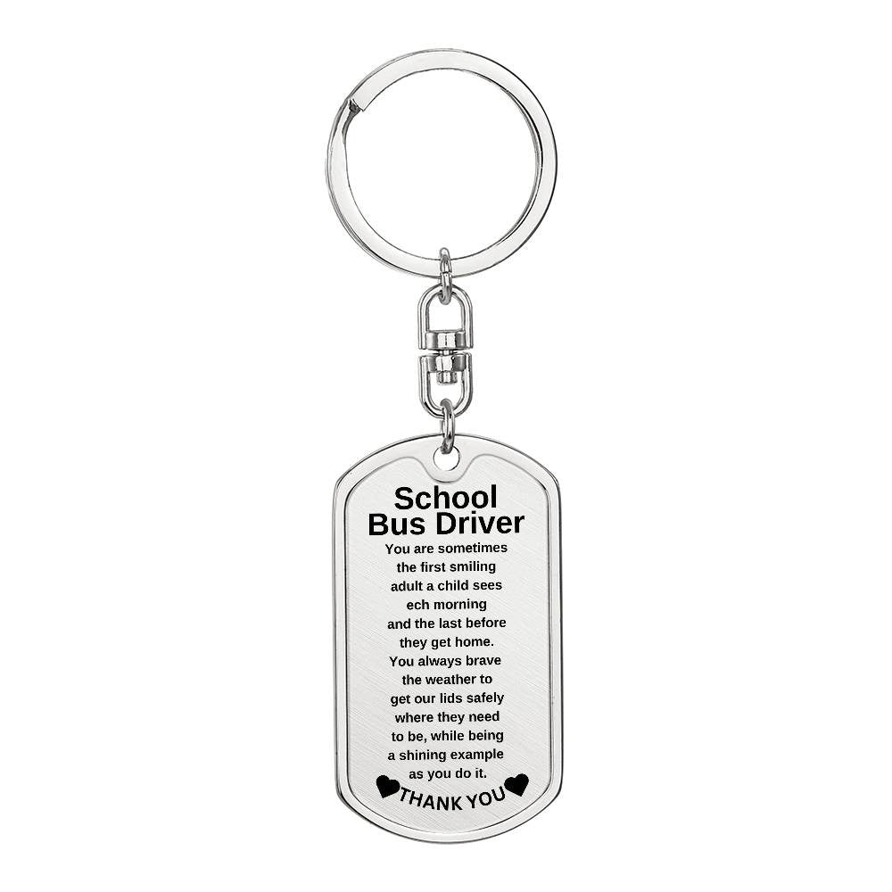 Get trendy with School Bus driver Dog Tag with Swivel Keychain -  available at Good Gift Company. Grab yours for $29.95 today!