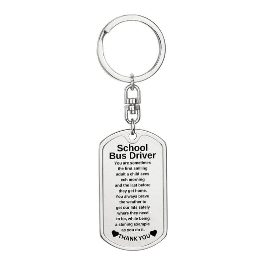 Get trendy with School Bus driver Dog Tag with Swivel Keychain -  available at Good Gift Company. Grab yours for $29.95 today!