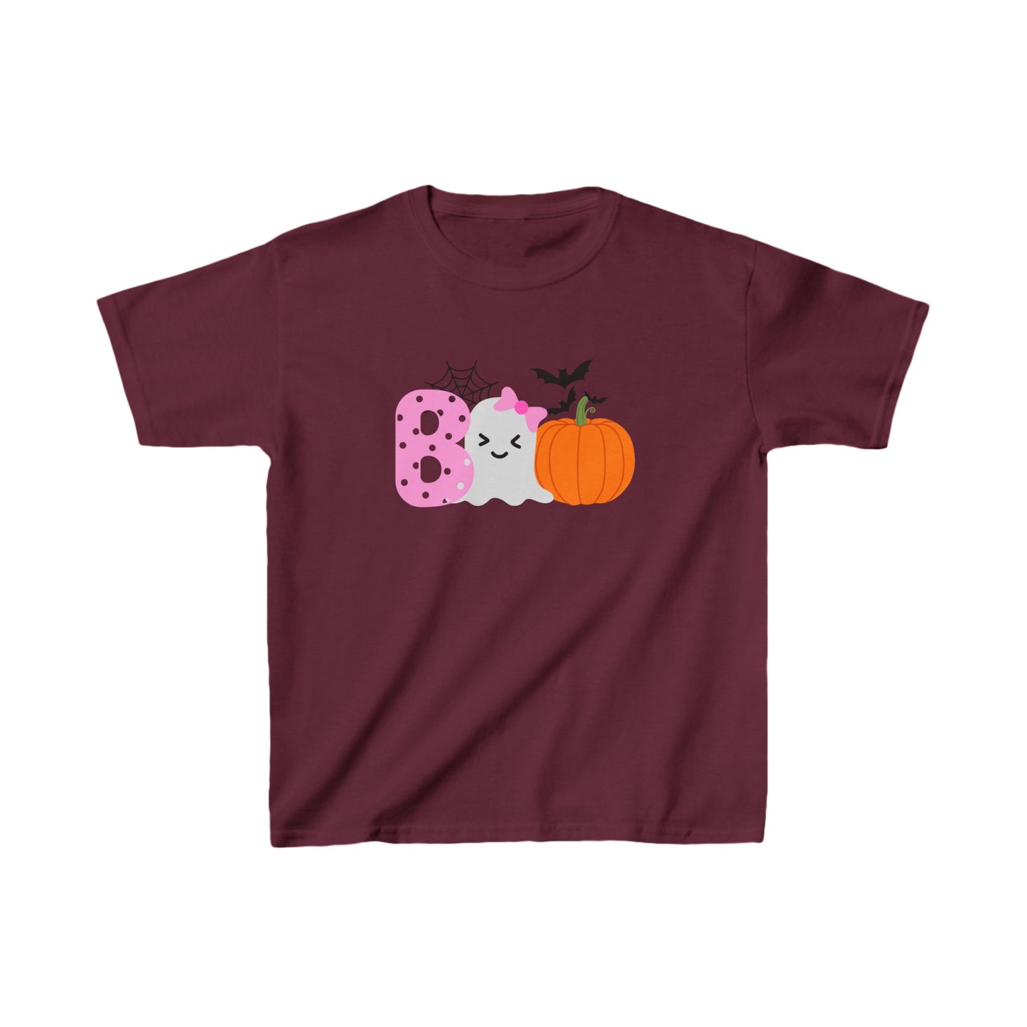 "Kids Halloween 'Boo' T-Shirt with Ghost and Pumpkin Design