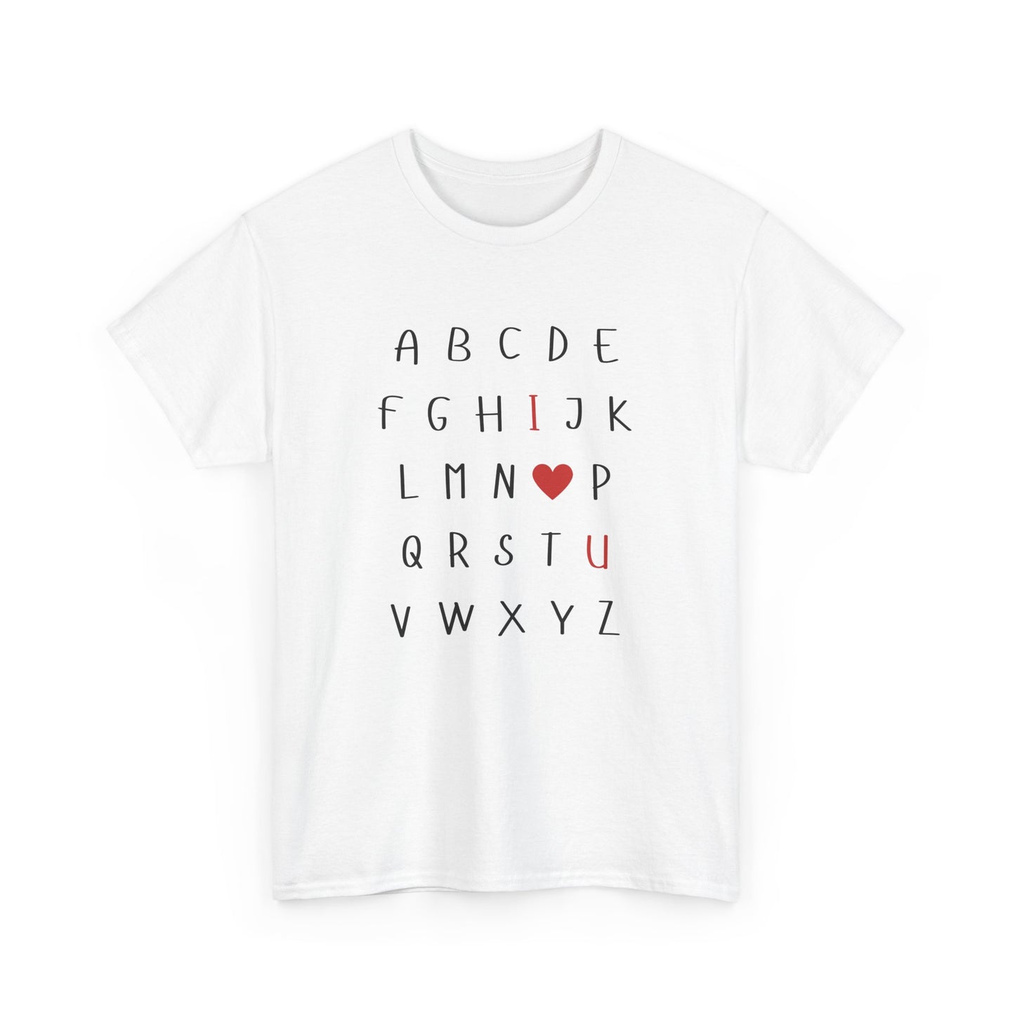 I ❤️ U" Unisex Heavy Cotton T-Shirt – Perfect for Everyday Comfort and Style