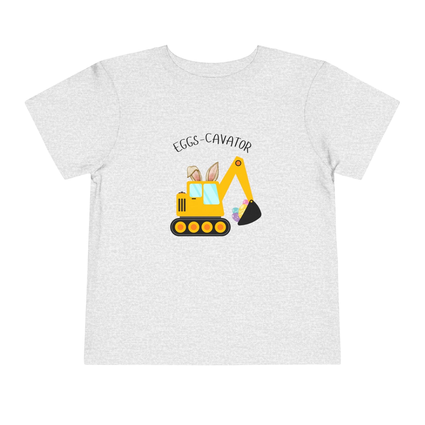 Gray Easter t-shirt for boys and girls featuring an Easter egg digger-color variant