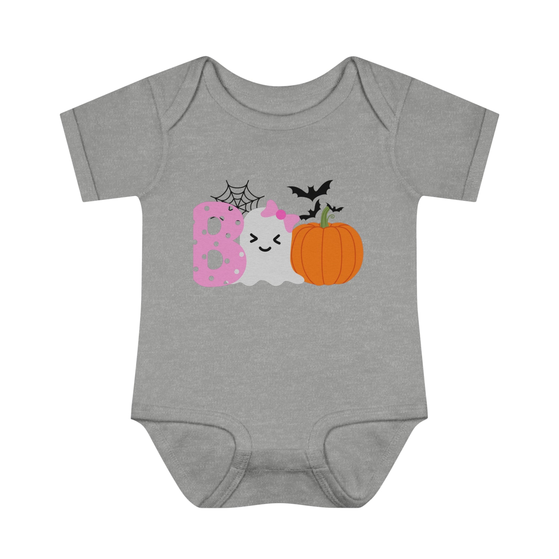 Get trendy with Baby Halloween 'Boo' Onsie with Ghost and Pumpkin Design - Kids clothes available at Good Gift Company. Grab yours for $18.99 today!