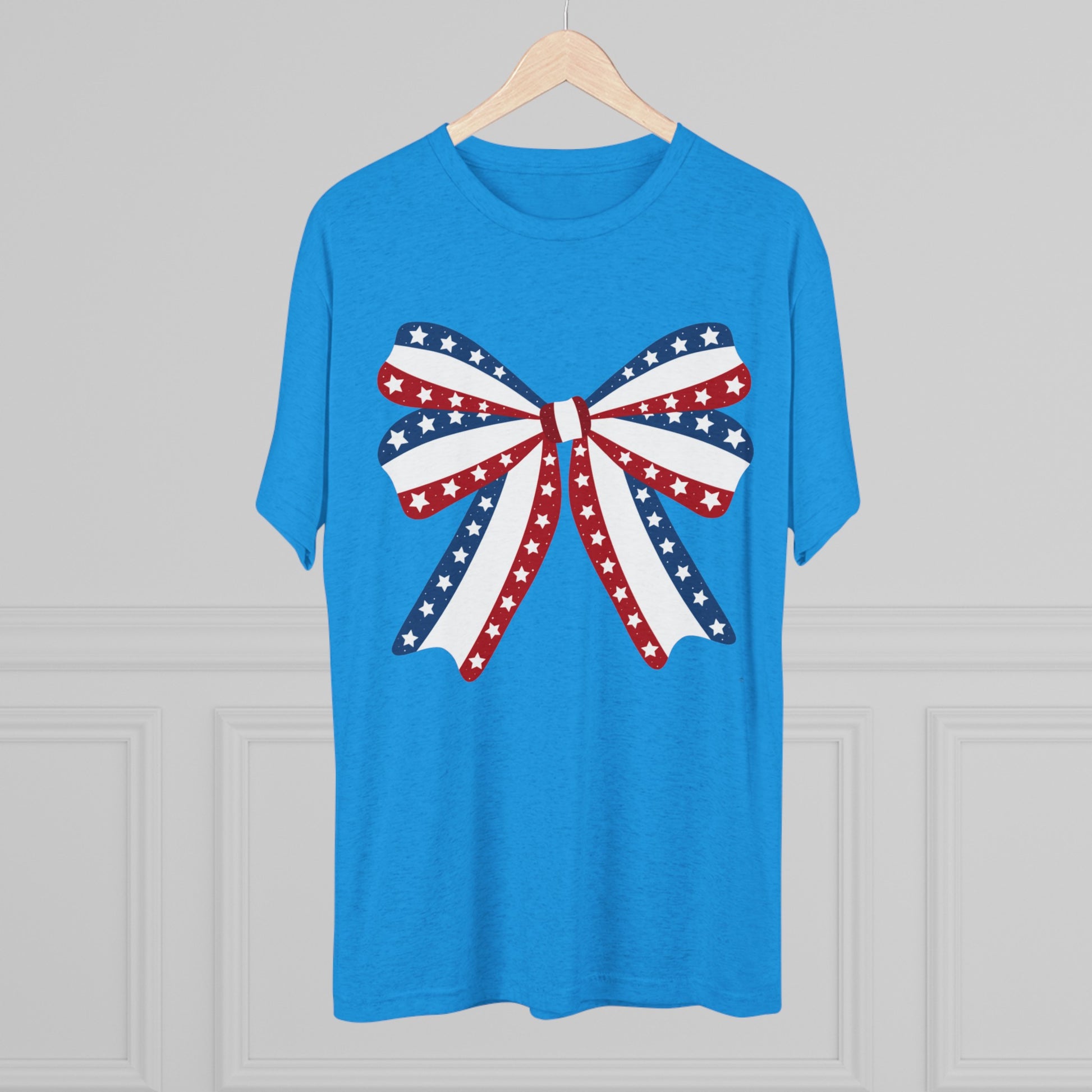 Get trendy with Patriotic Bow Tri-Blend Crew Tee - T-Shirt available at Good Gift Company. Grab yours for $18.96 today!