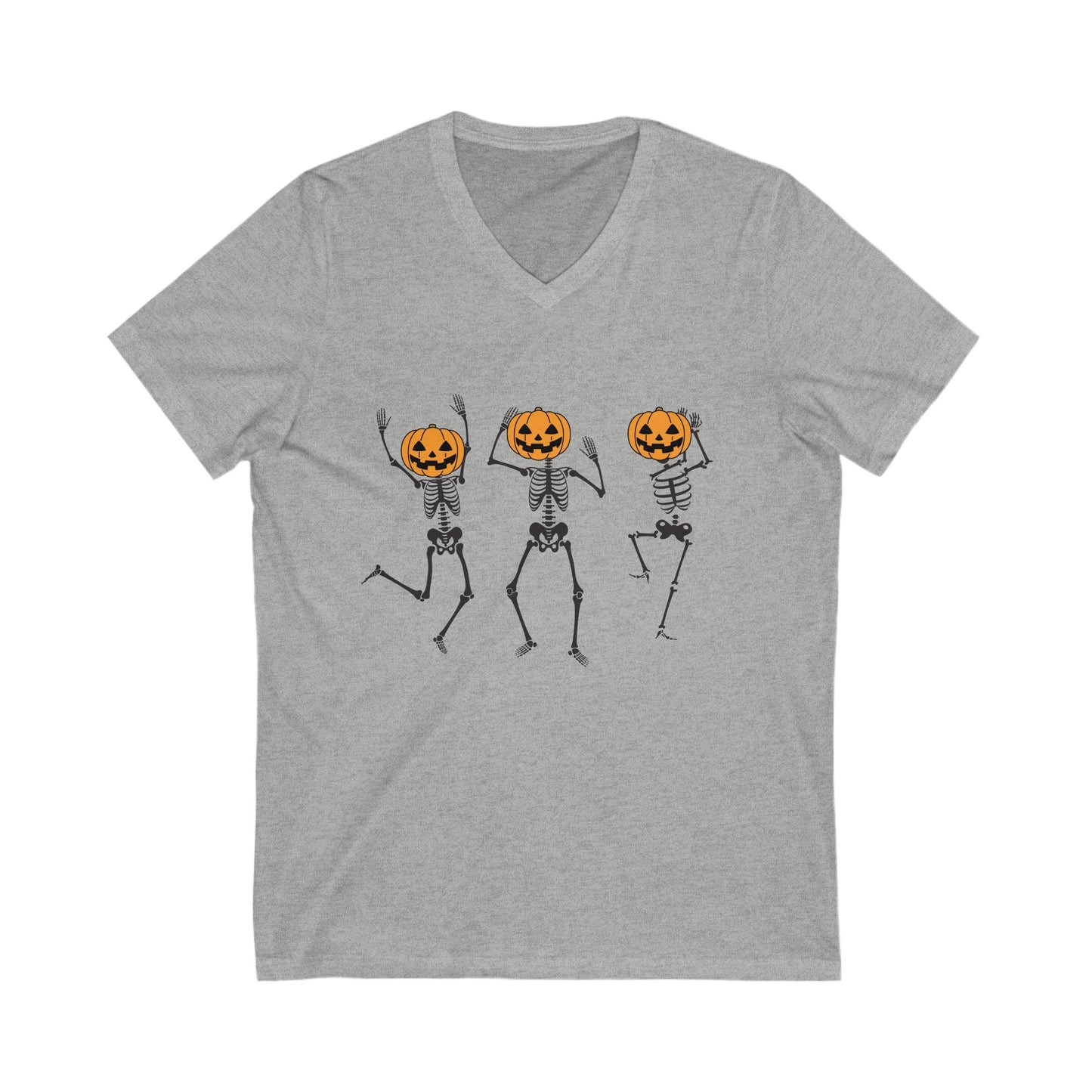 Dancing Skeletons Unisex Jersey Short Sleeve V-Neck Tee