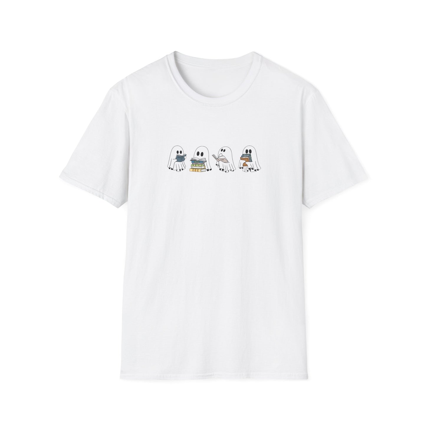 Cute Reading Ghosts Crewneck T shirt