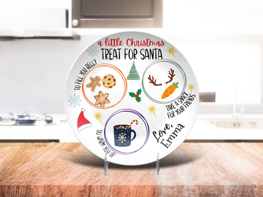 Christmas| Santa Cookie Plate:  Personalize your children's names!