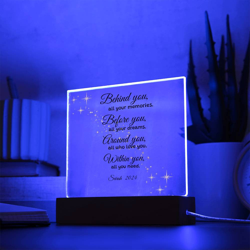 Get trendy with Graduation Inspiration Acrylic  PLaque and/or  Night Light -  available at Good Gift Company. Grab yours for $35.95 today!