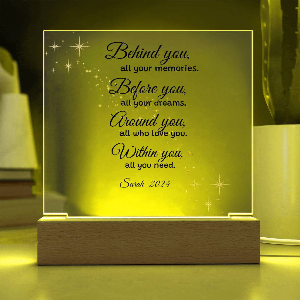 Get trendy with Graduation Inspiration Acrylic  PLaque and/or  Night Light -  available at Good Gift Company. Grab yours for $35.95 today!