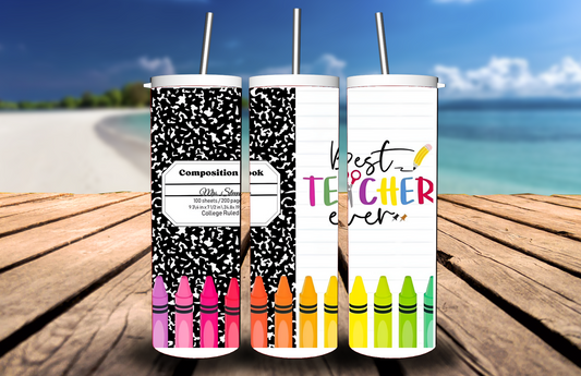 Get trendy with Best Teacher Ever Skinny Tumbler with Straw, 20oz -  available at Good Gift Company. Grab yours for $24.99 today!