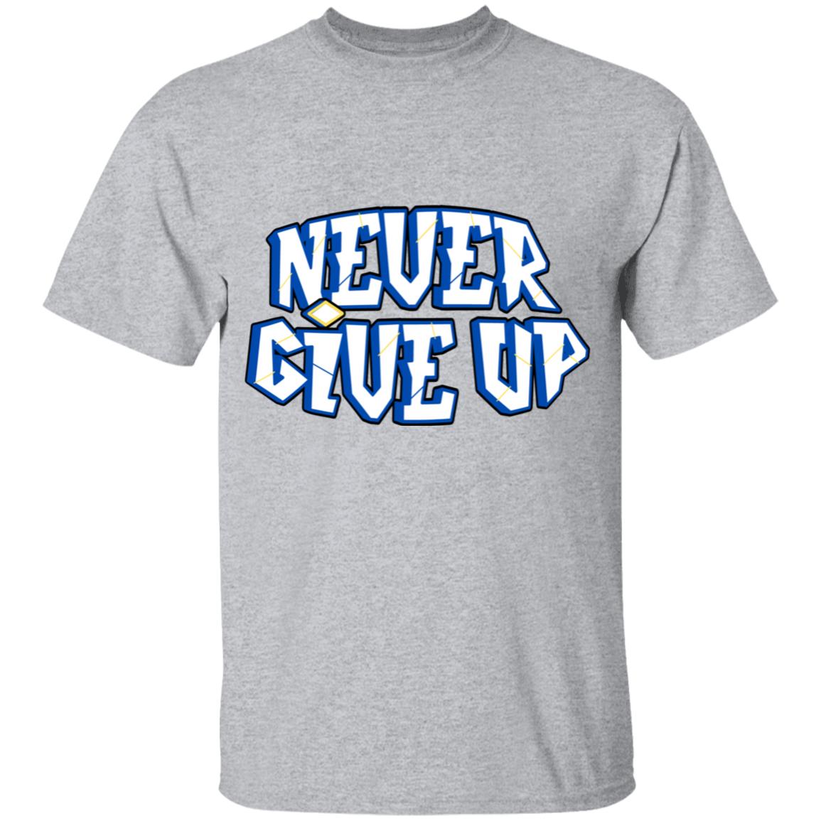 Get trendy with Kids' Never Give Up design (90) - T-Shirts available at Good Gift Company. Grab yours for $18 today!