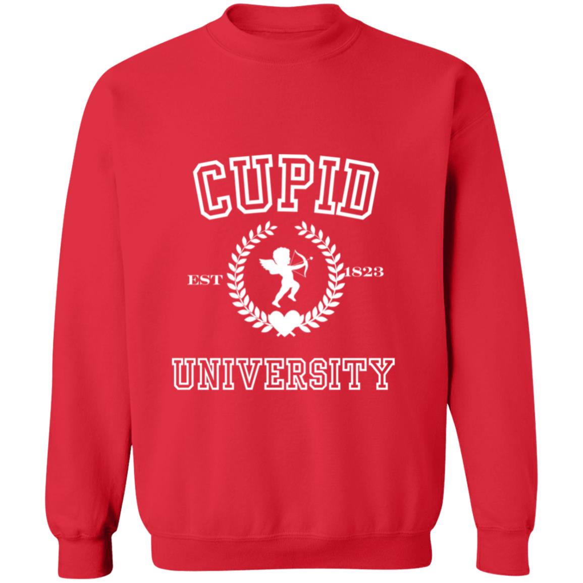 Get trendy with Cupid University (2) Cupid University Crewneck Pullover Sweatshirt - Sweatshirts available at Good Gift Company. Grab yours for $27 today!