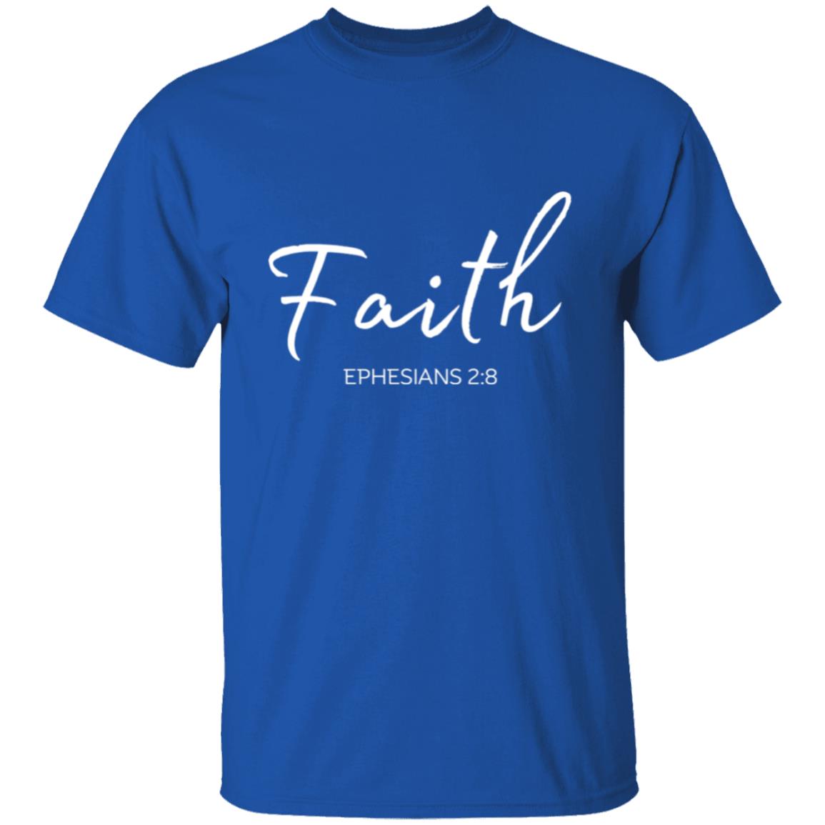 Get trendy with Faith white text Faith (Ephesians 2:8) T-Shirt Words of Faith Series (White Text) - T-Shirts available at Good Gift Company. Grab yours for $21.95 today!