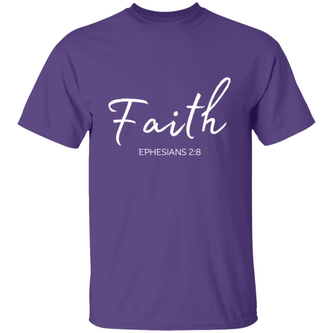 Get trendy with Faith white text Faith (Ephesians 2:8) T-Shirt Words of Faith Series (White Text) - T-Shirts available at Good Gift Company. Grab yours for $21.95 today!